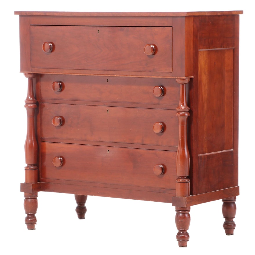 Empire Style Cherry Finish Chest of Drawers, Early 20th Century