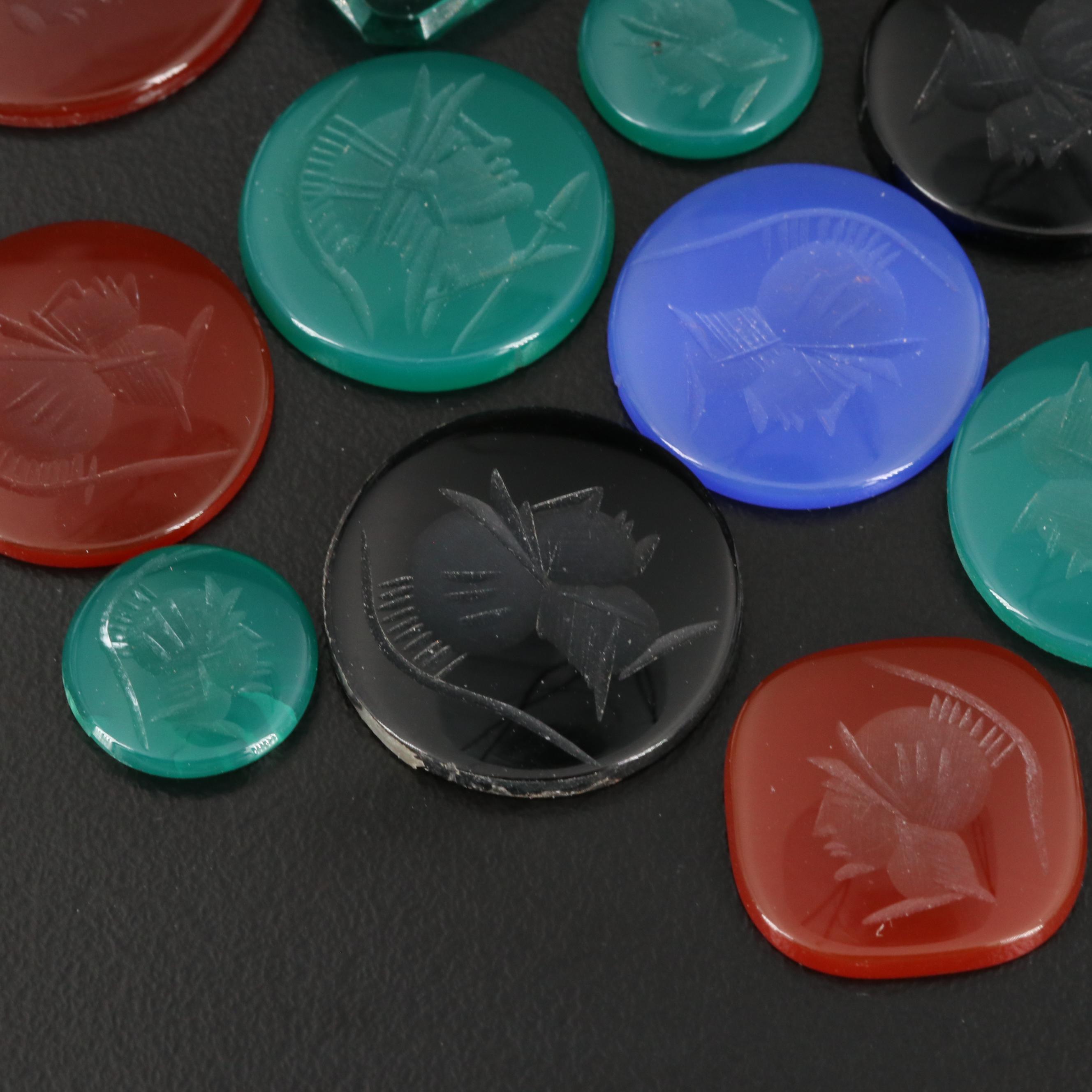 Loose Chalcedony Roman Soldier Intaglios