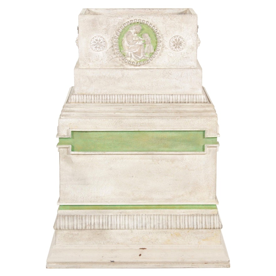 Neoclassical Style Handcrafted Wood and Gesso Planter