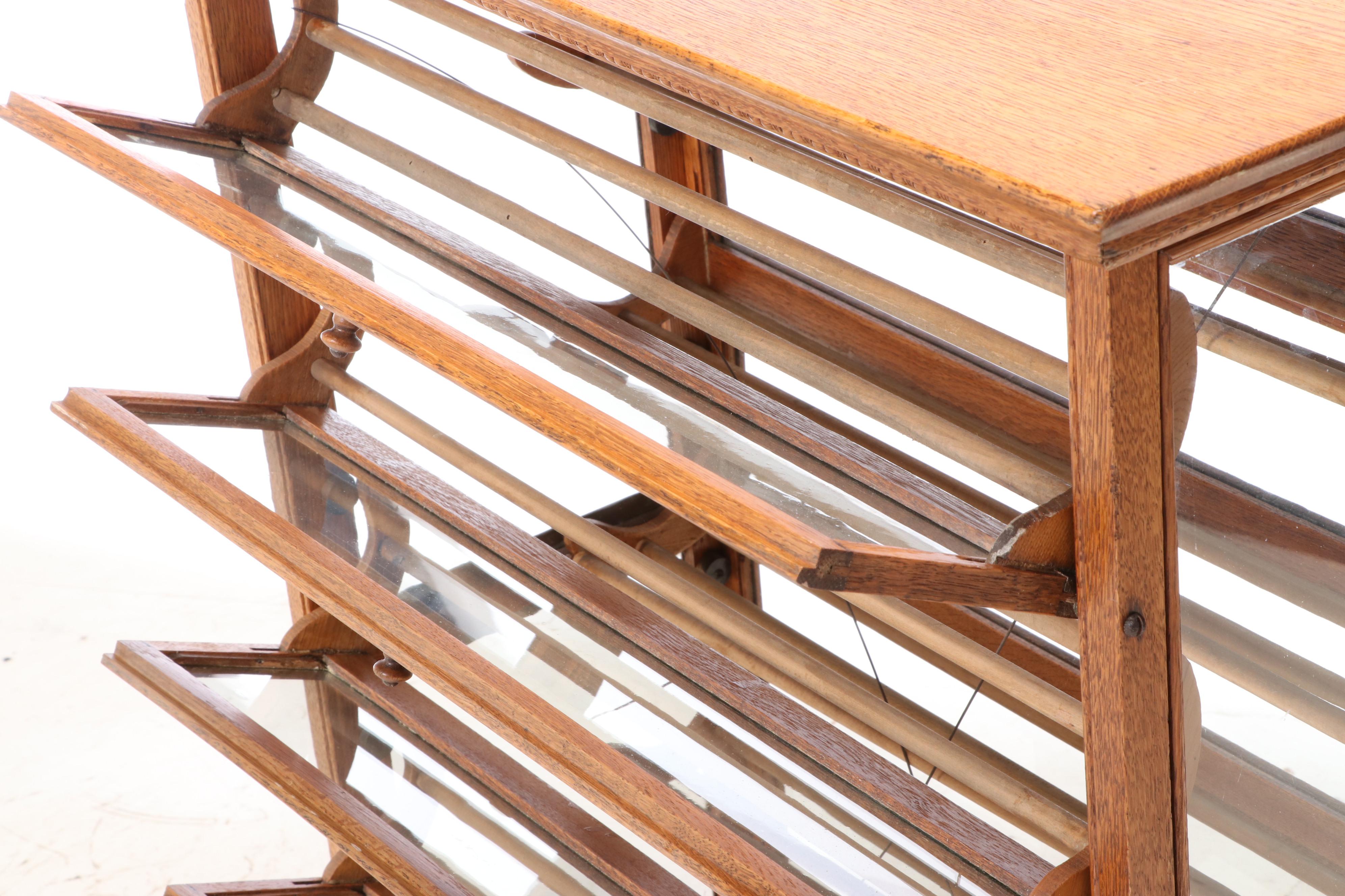 A.N. Russell & Sons Oak Country Store Ribbon Display Cabinet