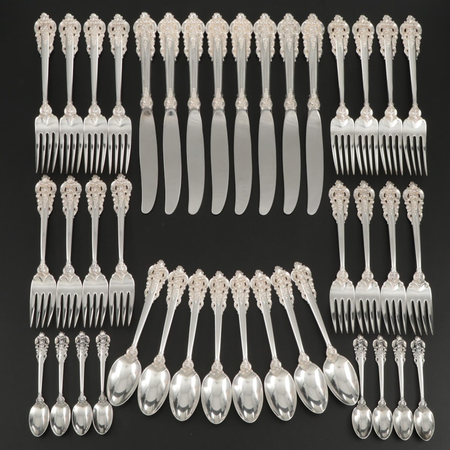 Wallace "Grande Baroque" Sterling Silver Flatware, Mid to Late 20th Century