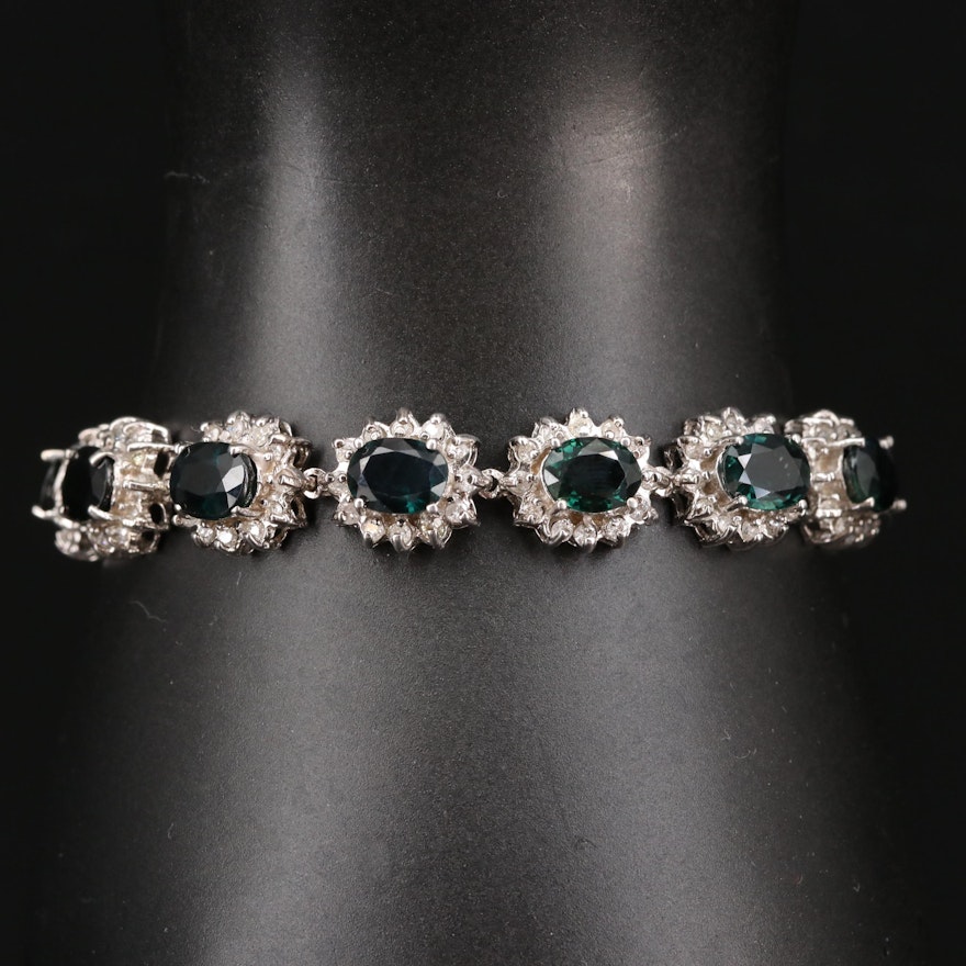 14K 18.65 CTW Sapphire and 3.15 CTW Diamond Bracelet