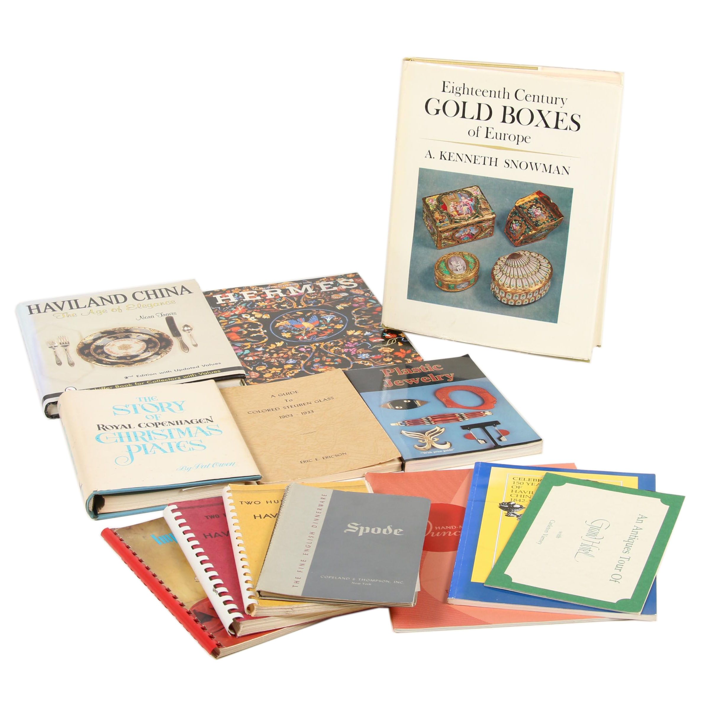 Books and Pamphlets on Various Brands Including Hermès, Spode and Haviland