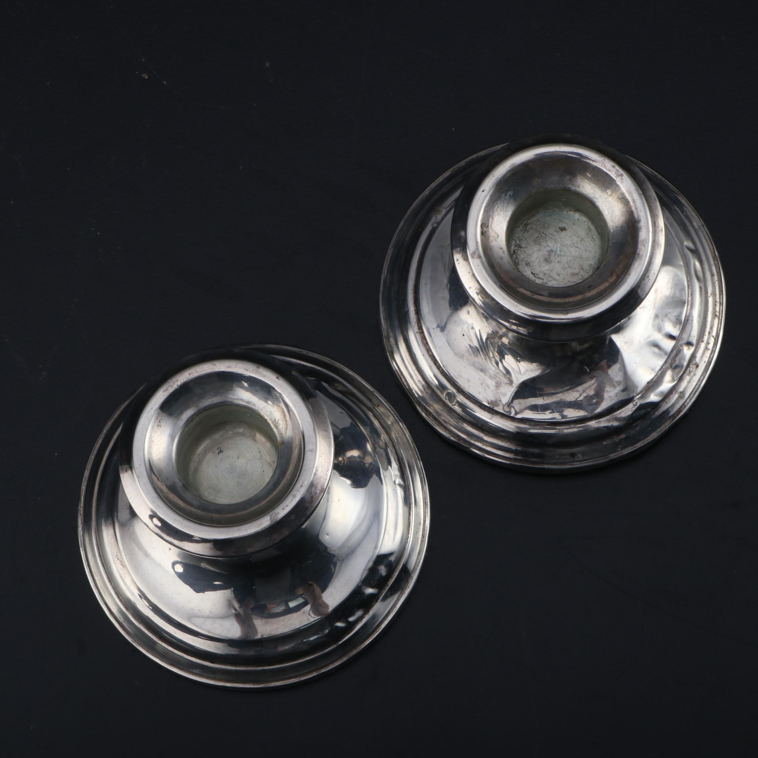 Revere Silversmiths Weighted Sterling Candlesticks, Early to Mid 20th Century