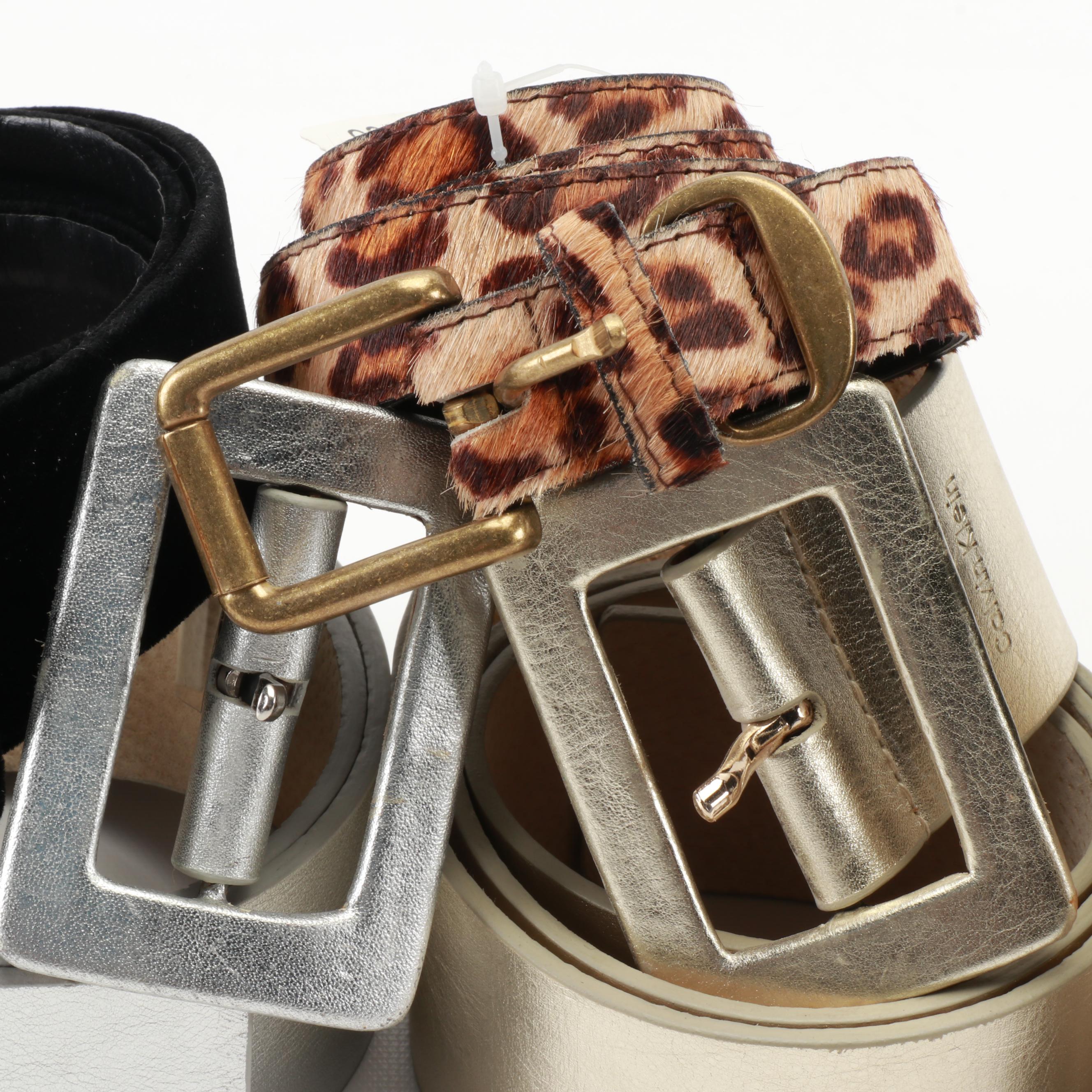 Johnny Farah Cowhide Belt, Calvin Klein Metallic Leather Belts and More