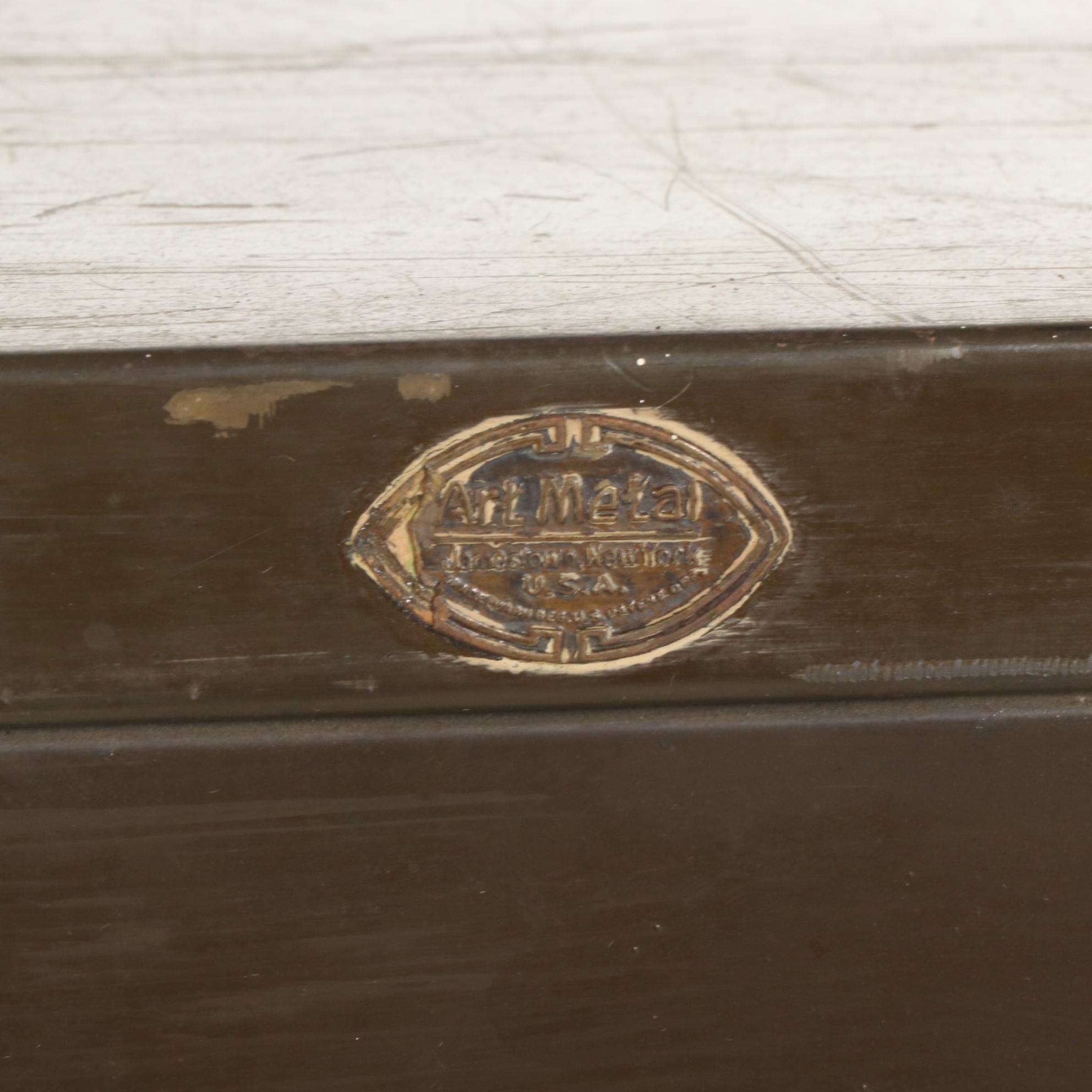 Metal Library Card Cabinet, Mid-20th Century