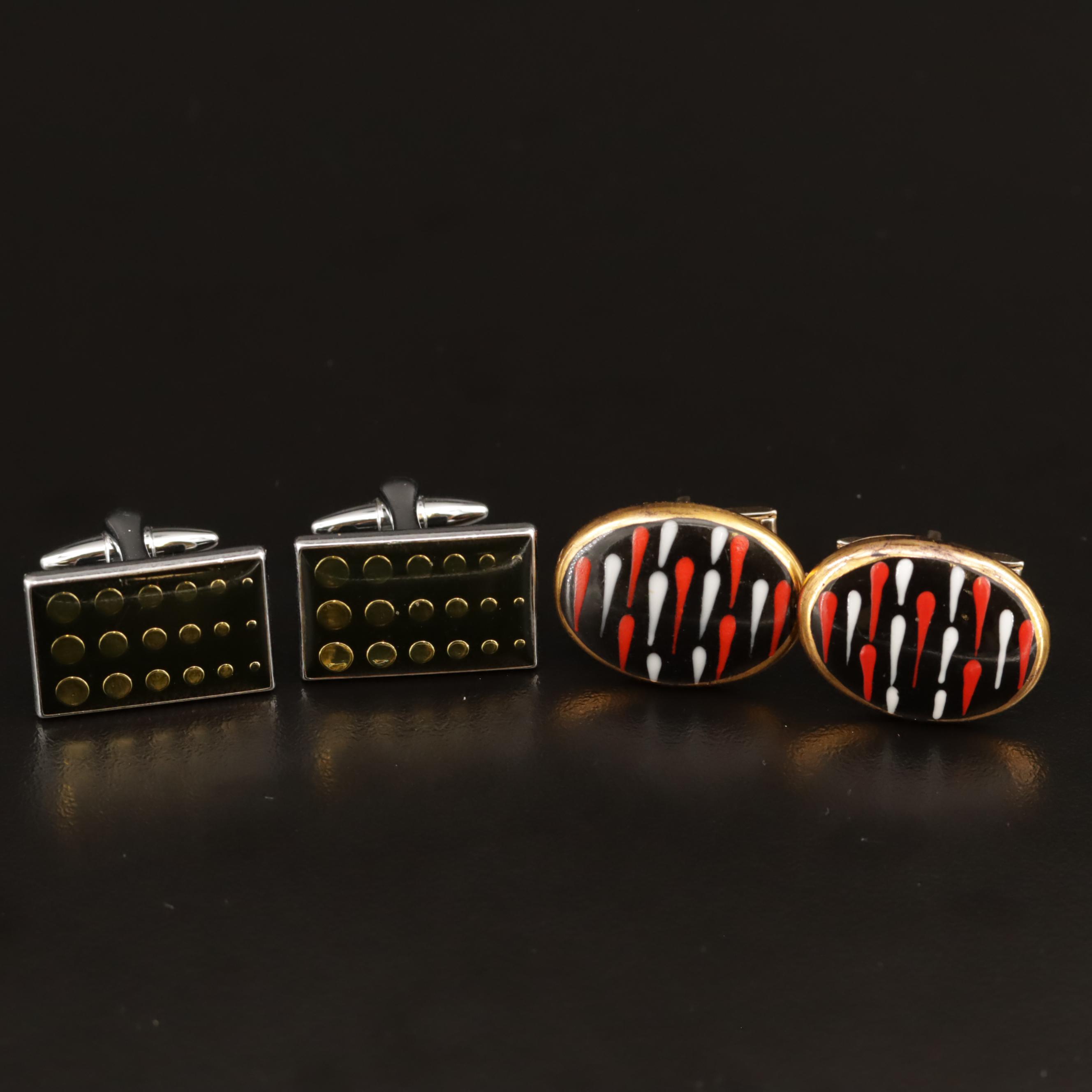 Vintage Enamel Cufflinks Featuring Victoria Flemming