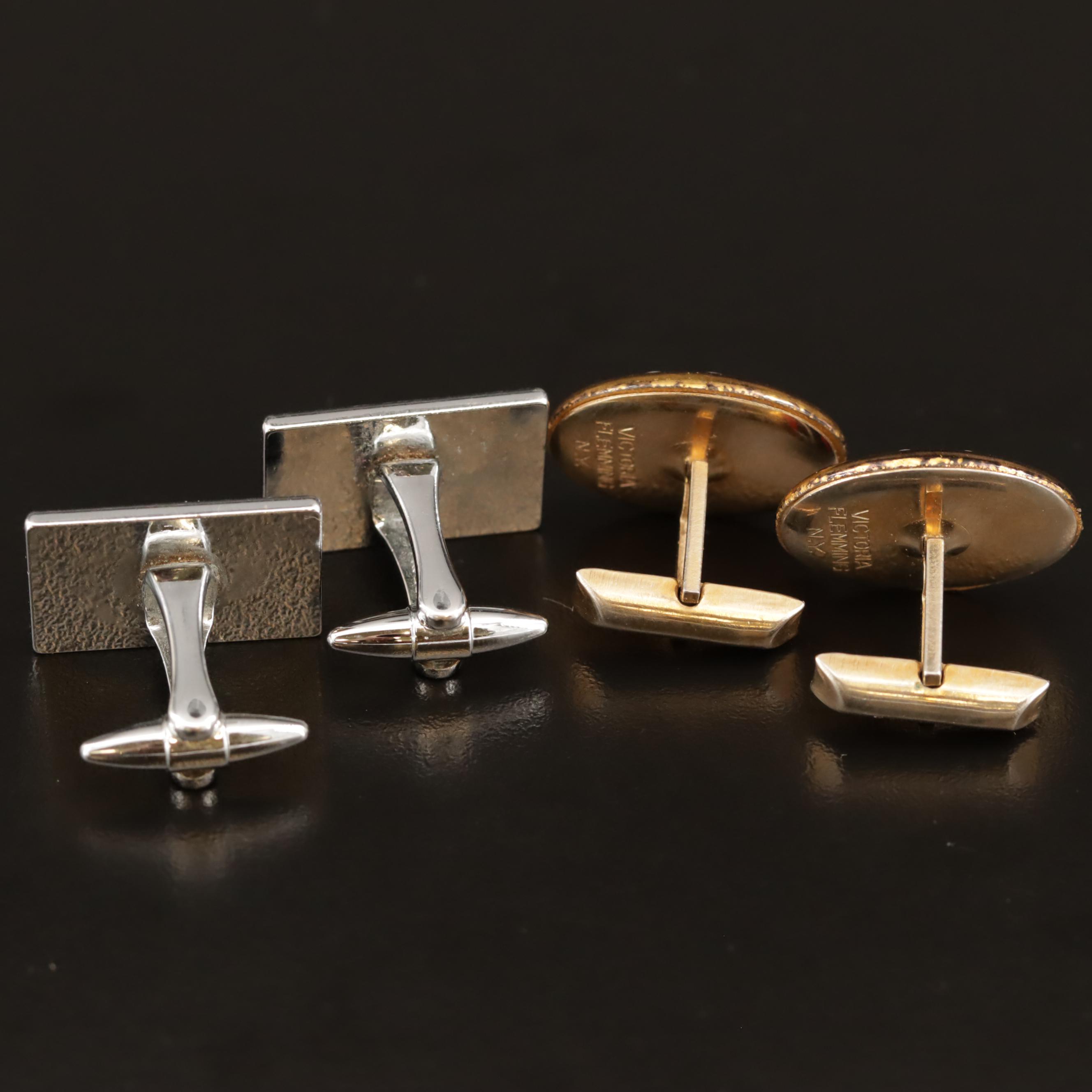 Vintage Enamel Cufflinks Featuring Victoria Flemming
