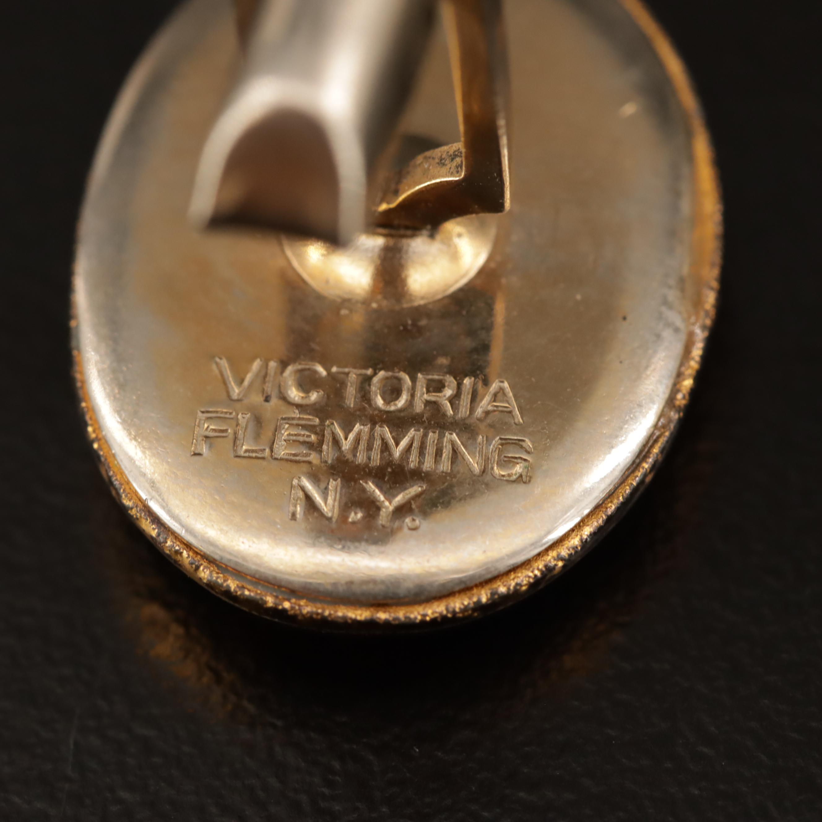Vintage Enamel Cufflinks Featuring Victoria Flemming