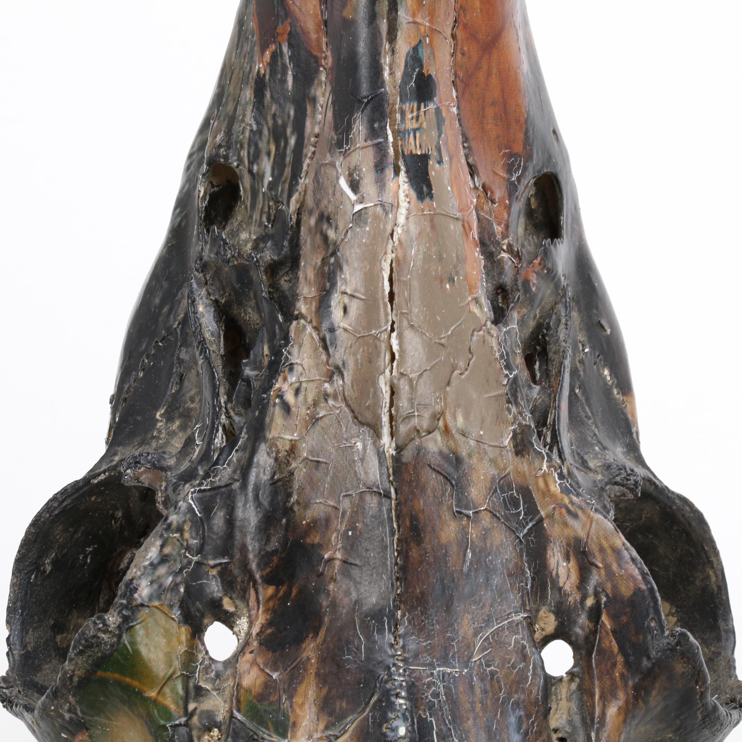 Hydro Dipped White Tailed Deer Skull