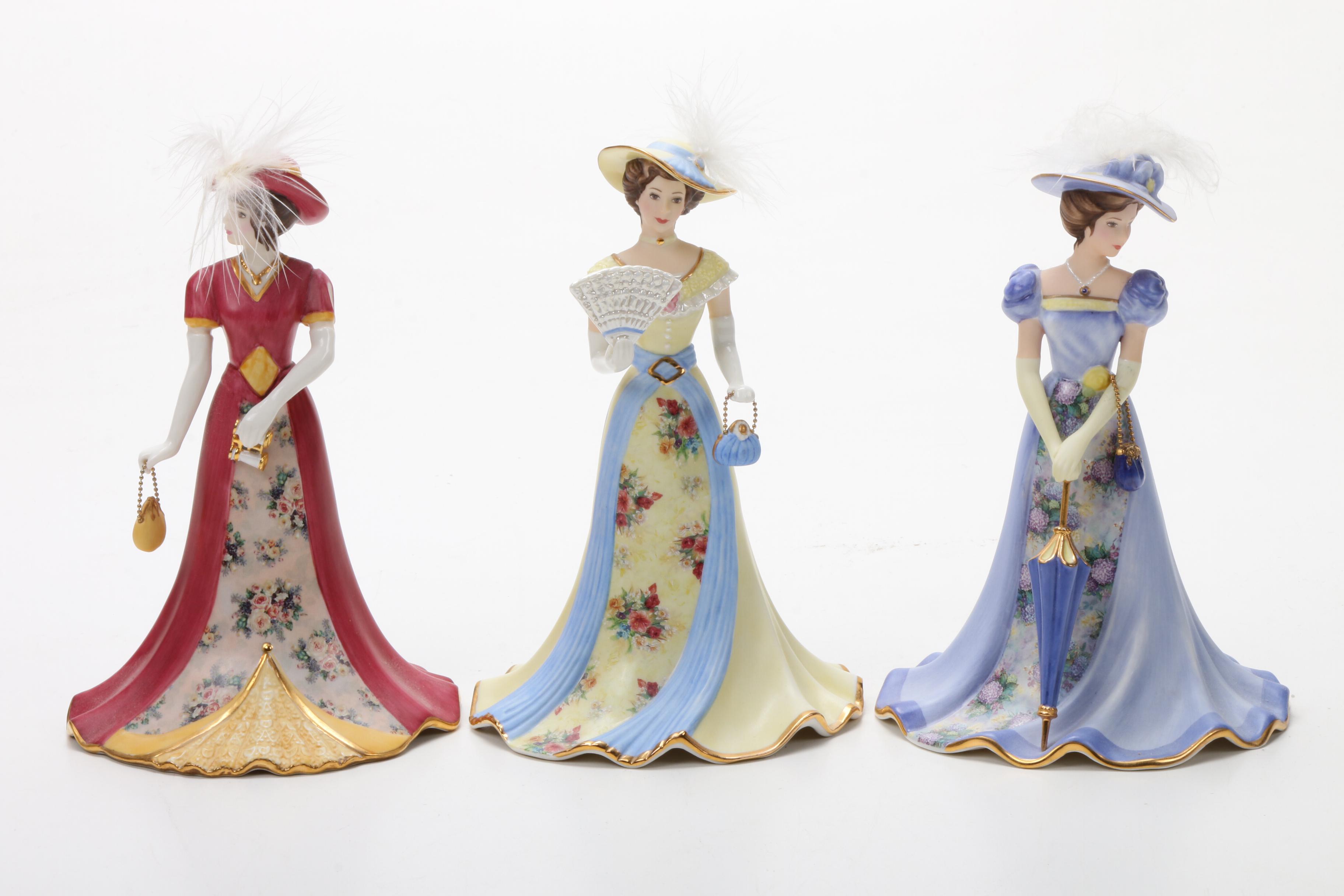 Bradford Exchange "Lena Liu's Elegant Era Bell" Heirloom Porcelain Figurines