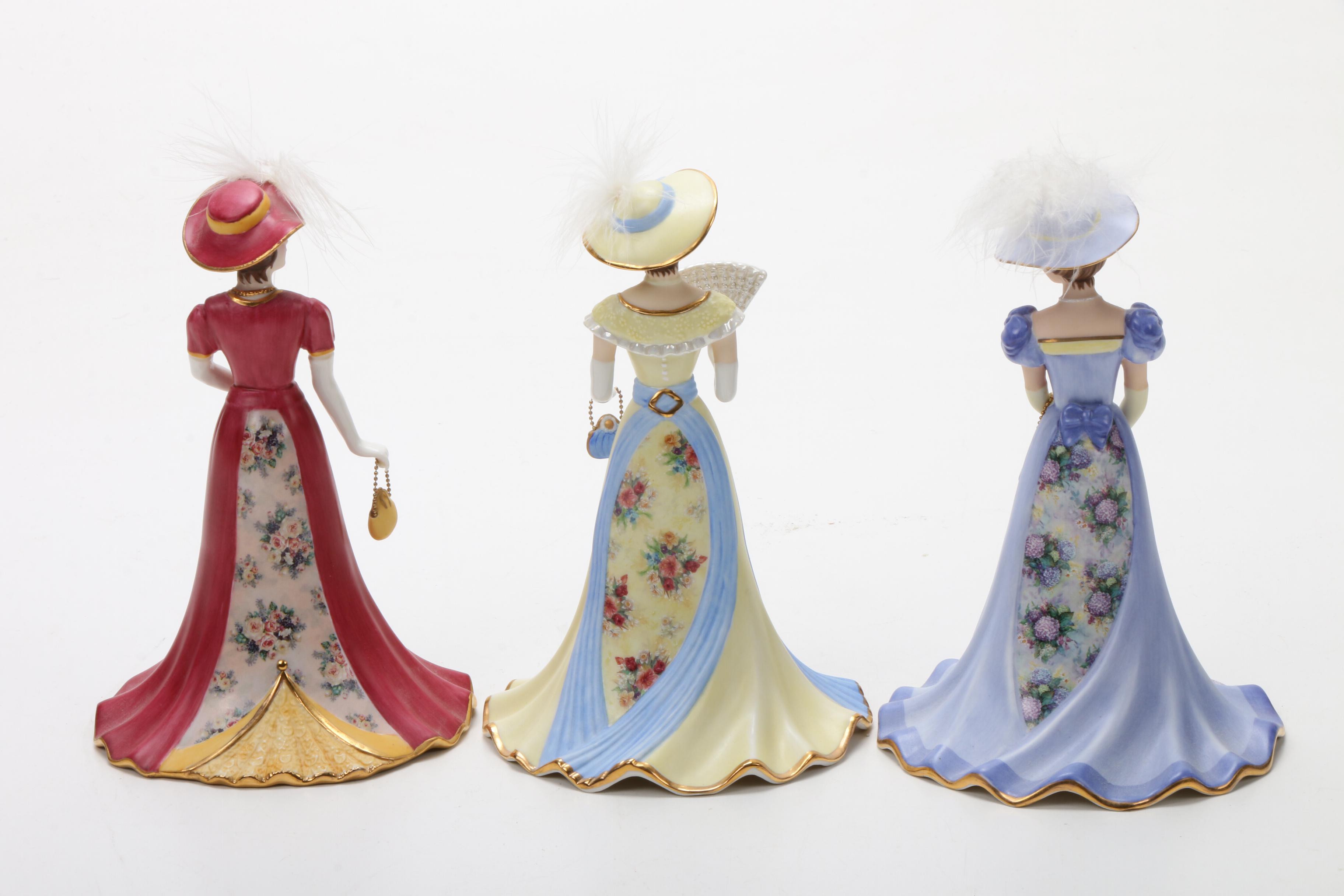Bradford Exchange "Lena Liu's Elegant Era Bell" Heirloom Porcelain Figurines