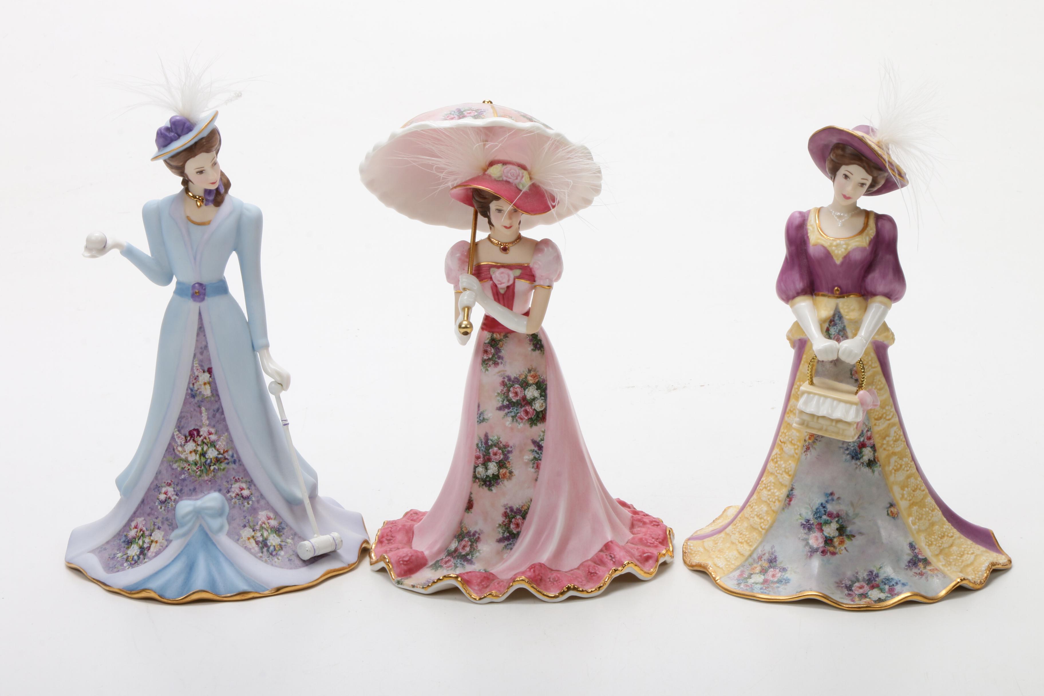 Bradford Exchange "Lena Liu's Elegant Era Bell" Heirloom Porcelain Figurines