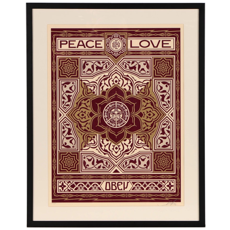 Shepard Fairey Serigraph "Peace & Love Ornament", 2012