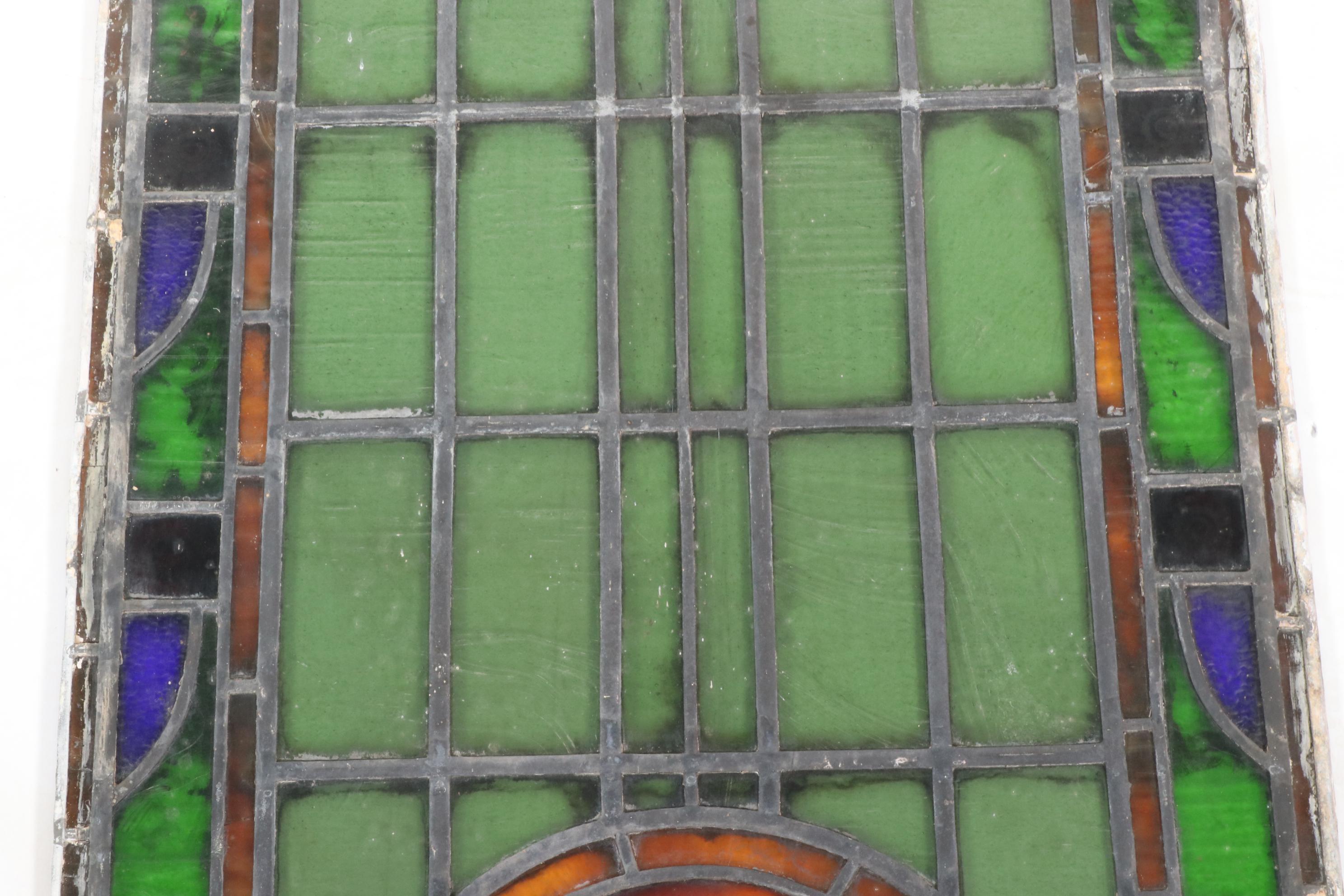 Art Nouveau Stained Glass Panel, Late 19th/ Early 20th Century