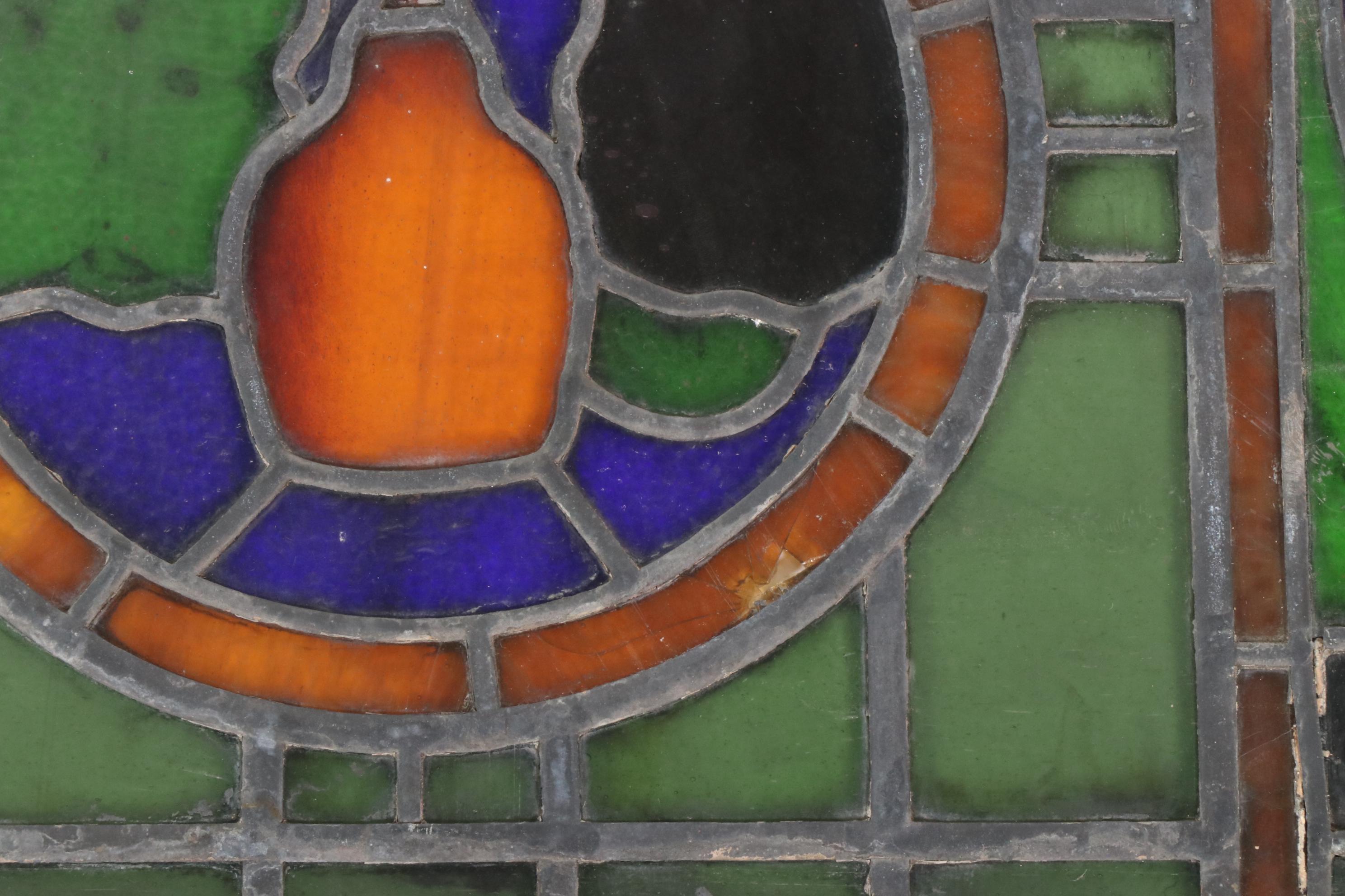 Art Nouveau Stained Glass Panel, Late 19th/ Early 20th Century