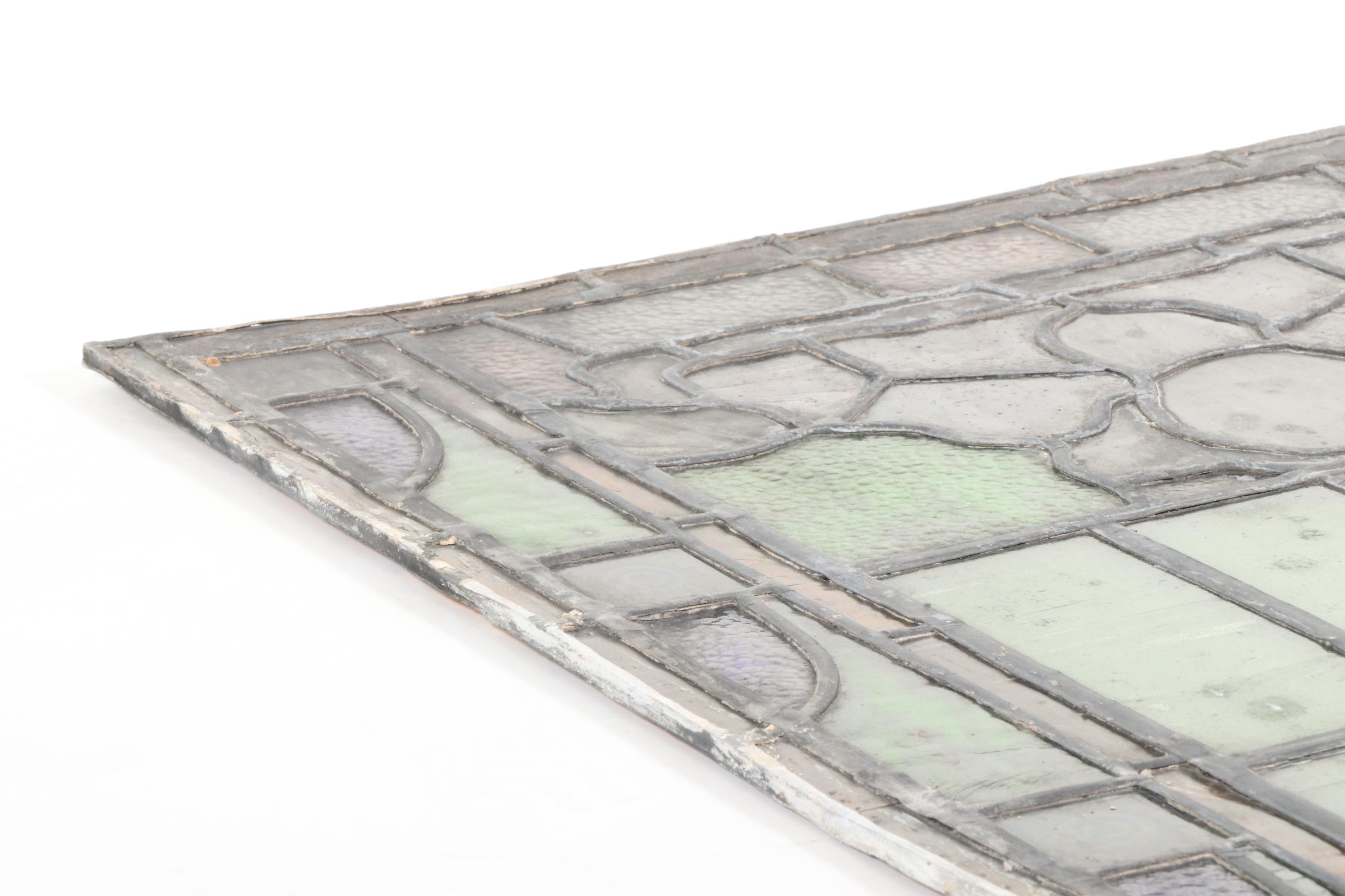 Art Nouveau Stained Glass Panel, Late 19th/ Early 20th Century