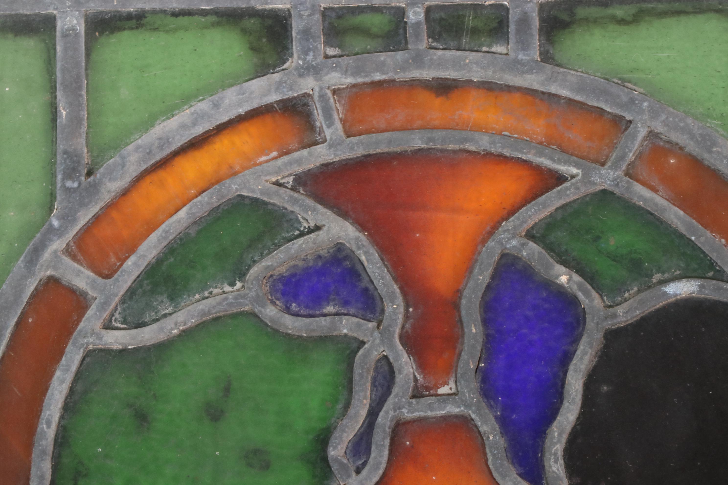 Art Nouveau Stained Glass Panel, Late 19th/ Early 20th Century