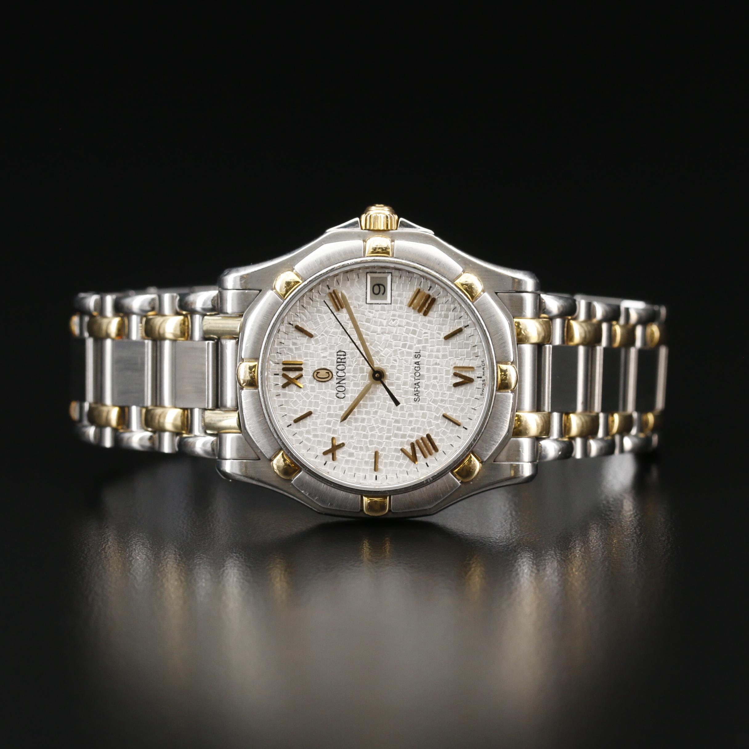 Concord Saratoga SL Mosaic Dial 18K and Stainless Steel Quartz Watch