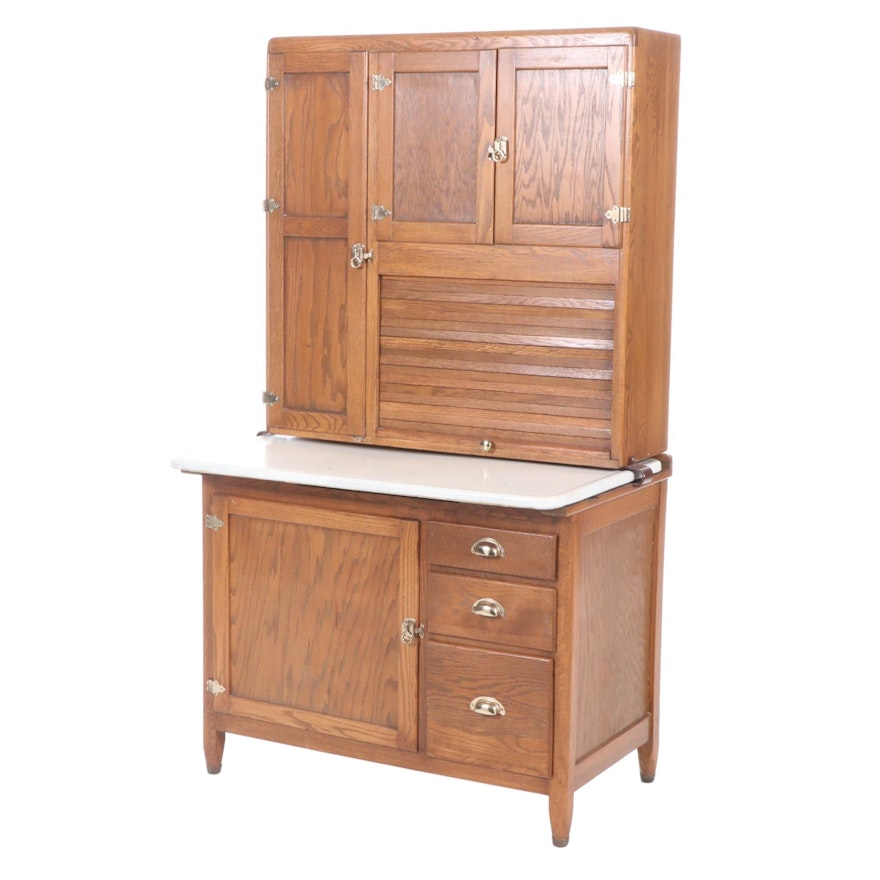 Oak Hoosier-Style Cabinet, Early to Mid 20th Century