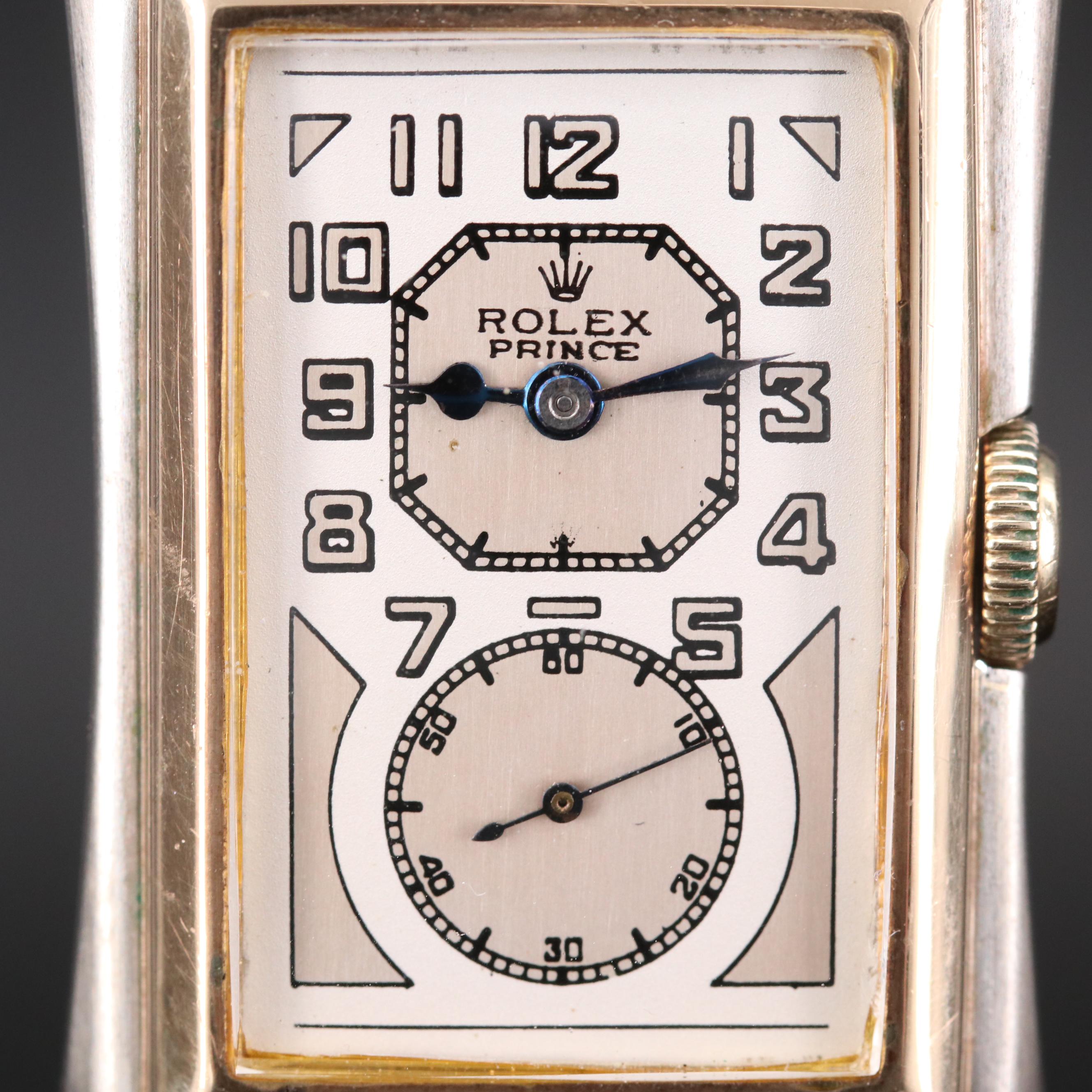 Vintage Rolex Prince 9K Gold Doctors Stem Wind Watch