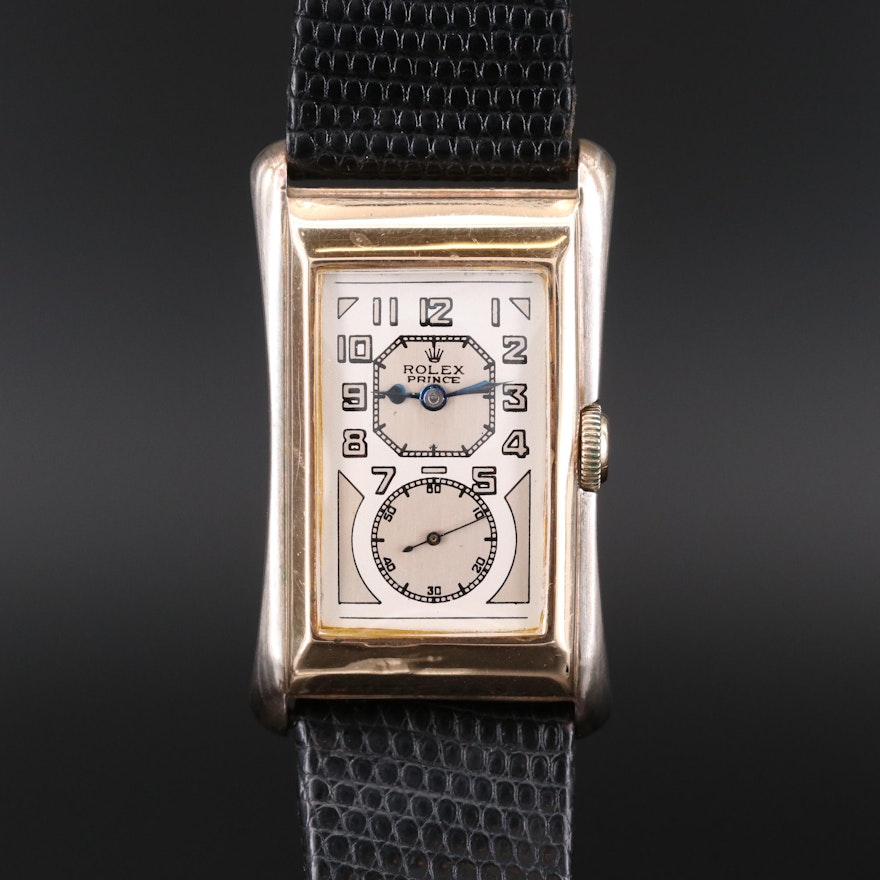 Vintage Rolex Prince 9K Gold Doctors Stem Wind Wristwatch