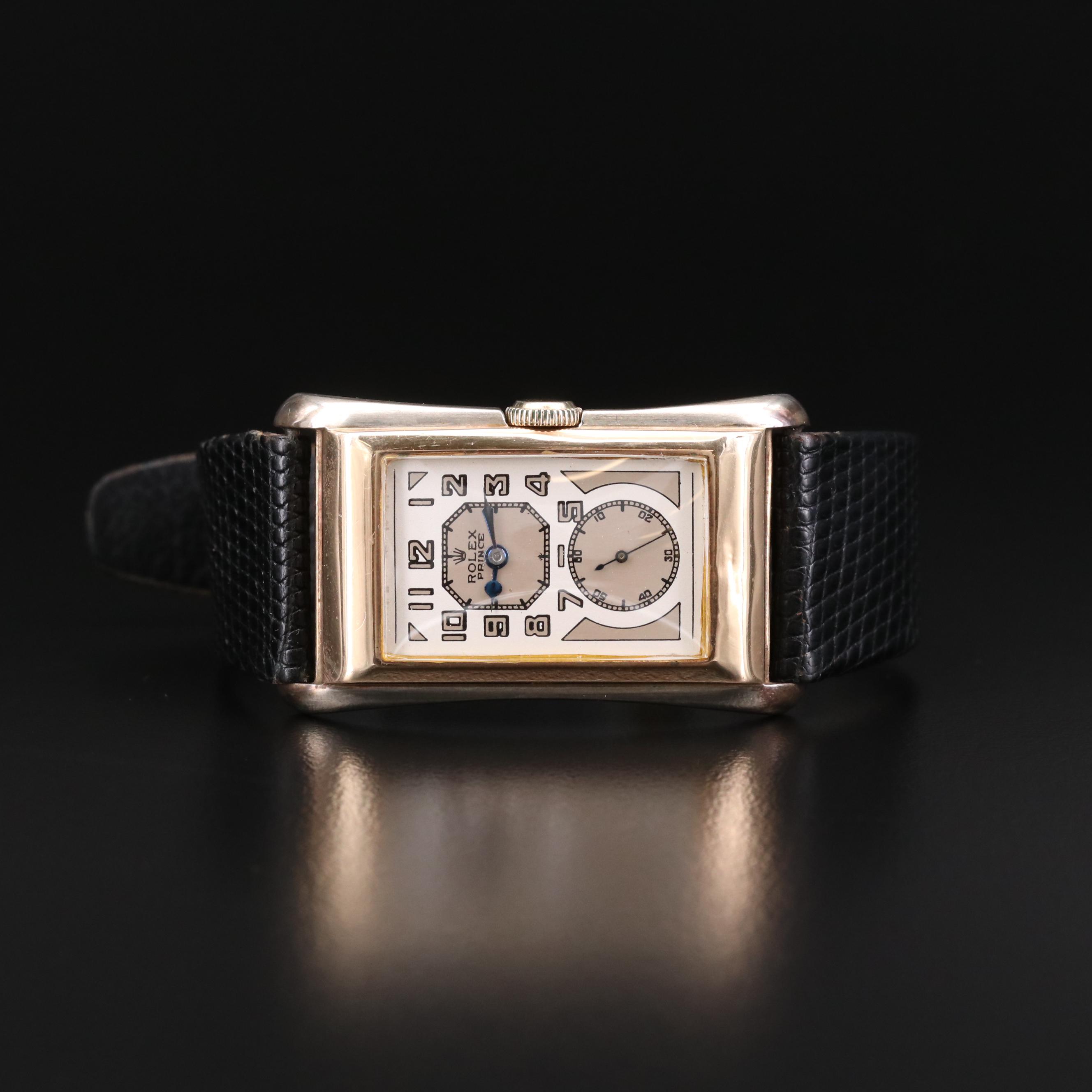 Vintage Rolex Prince 9K Gold Doctors Stem Wind Watch