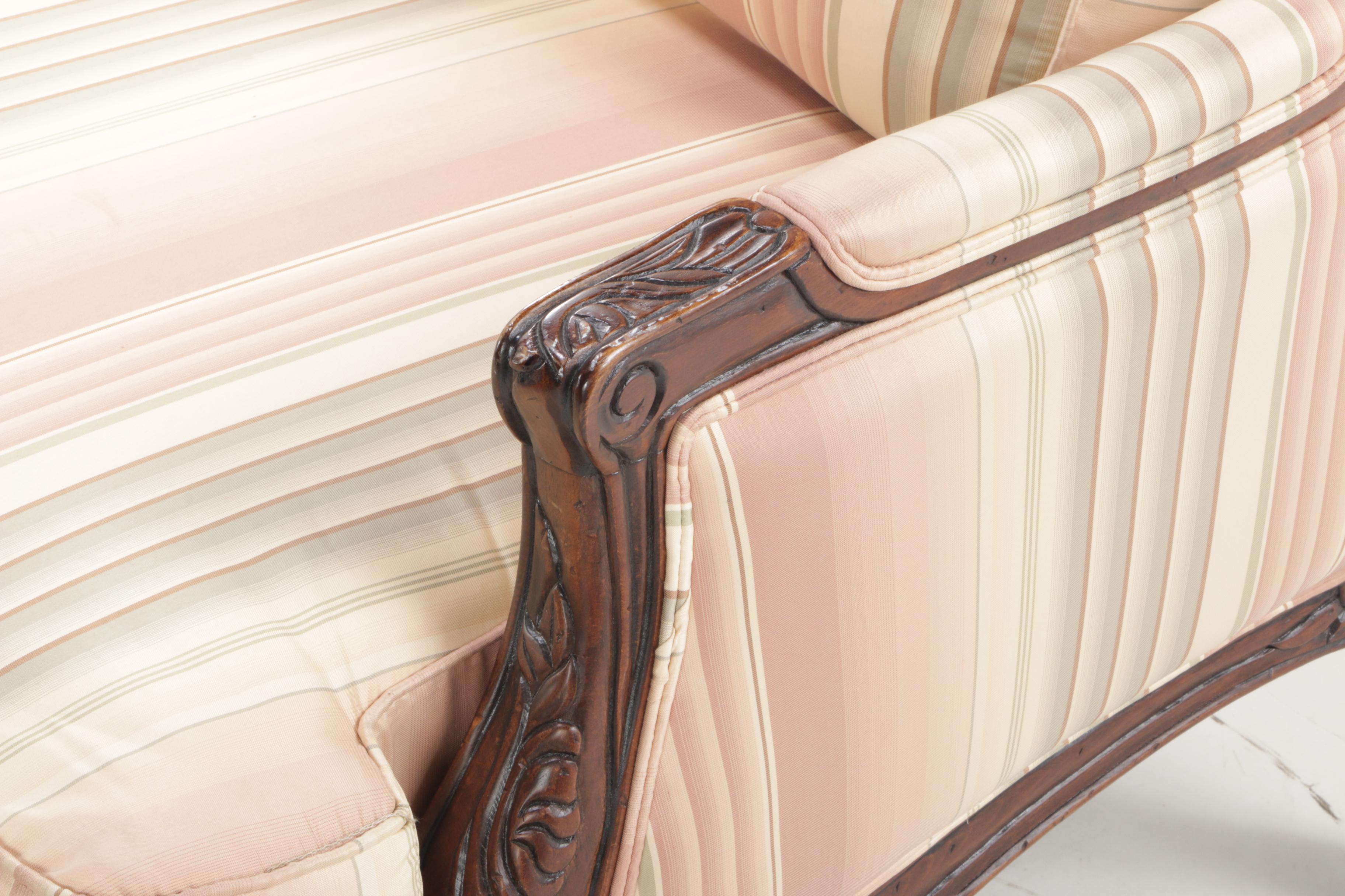 Ethan Allen Louis XV Style Over-Sized Chair and Ottoman