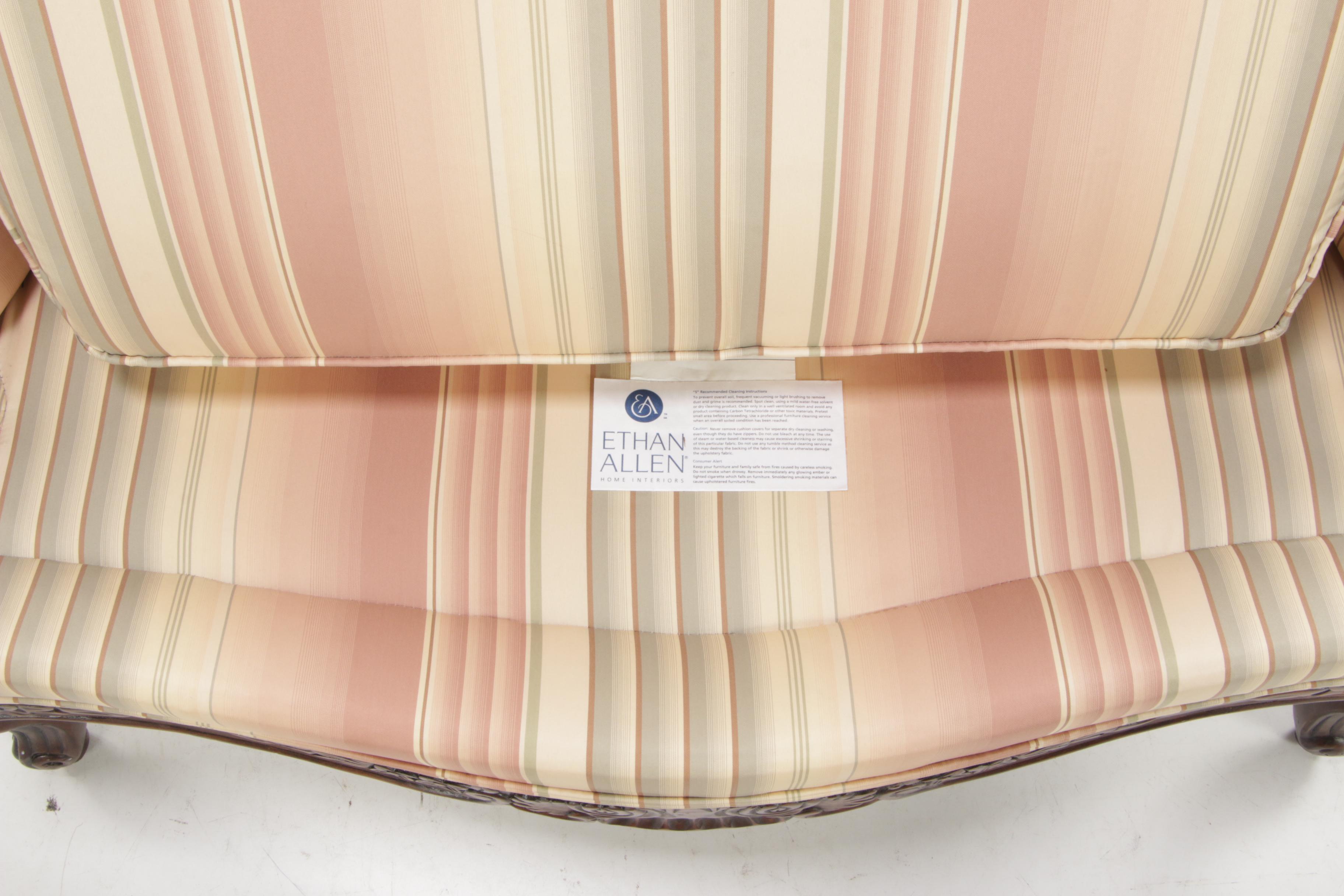 Ethan Allen Louis XV Style Over-Sized Chair and Ottoman