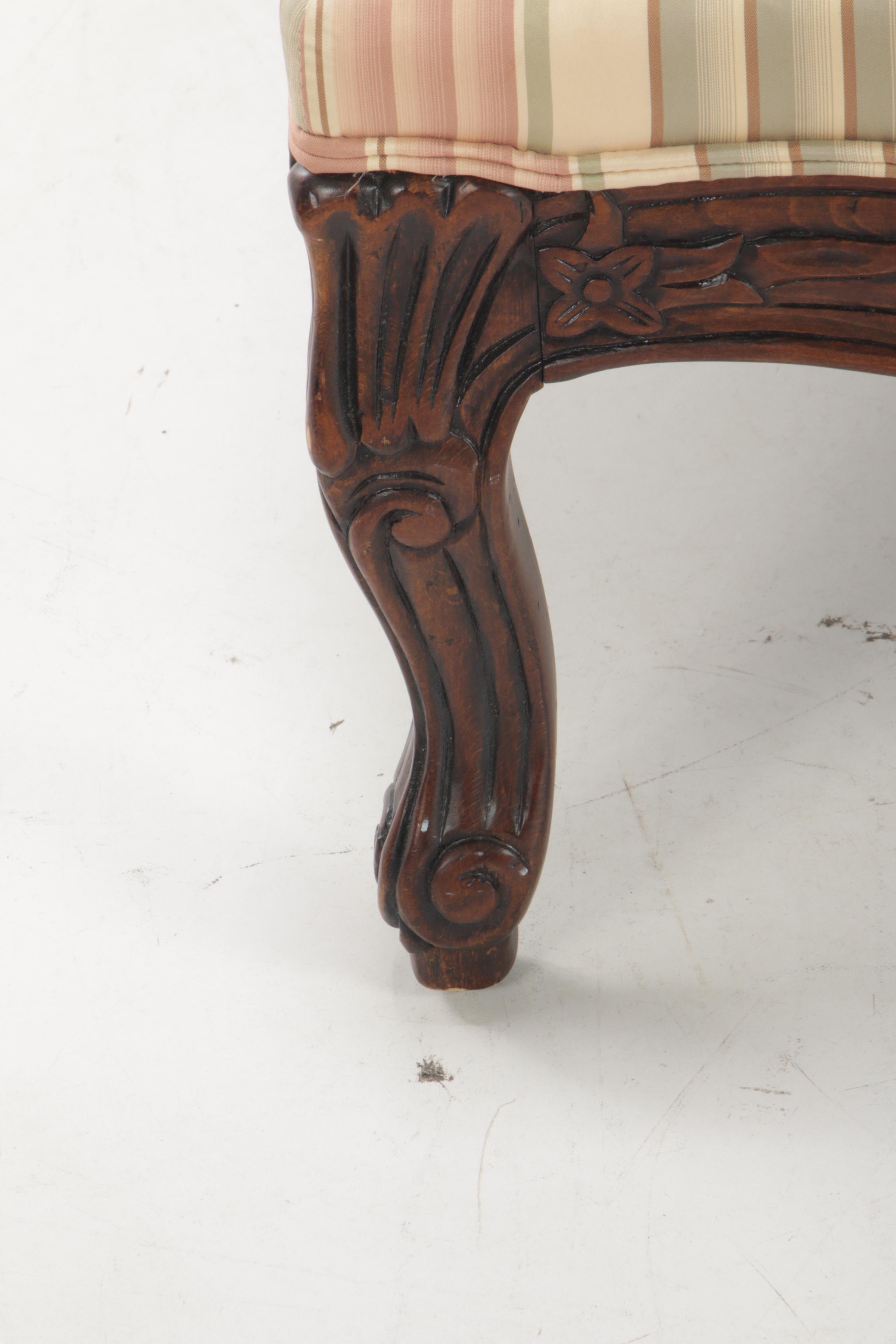 Ethan Allen Louis XV Style Over-Sized Chair and Ottoman