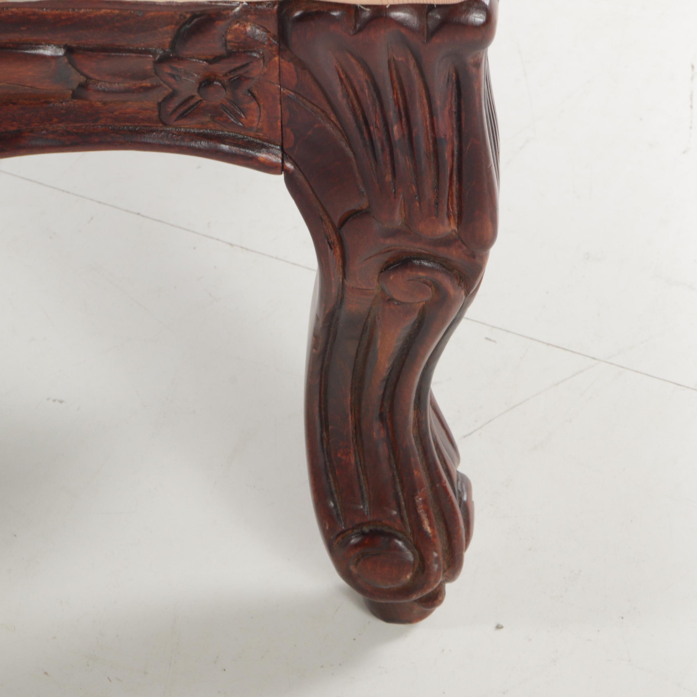 Ethan Allen Louis XV Style Over-Sized Chair and Ottoman