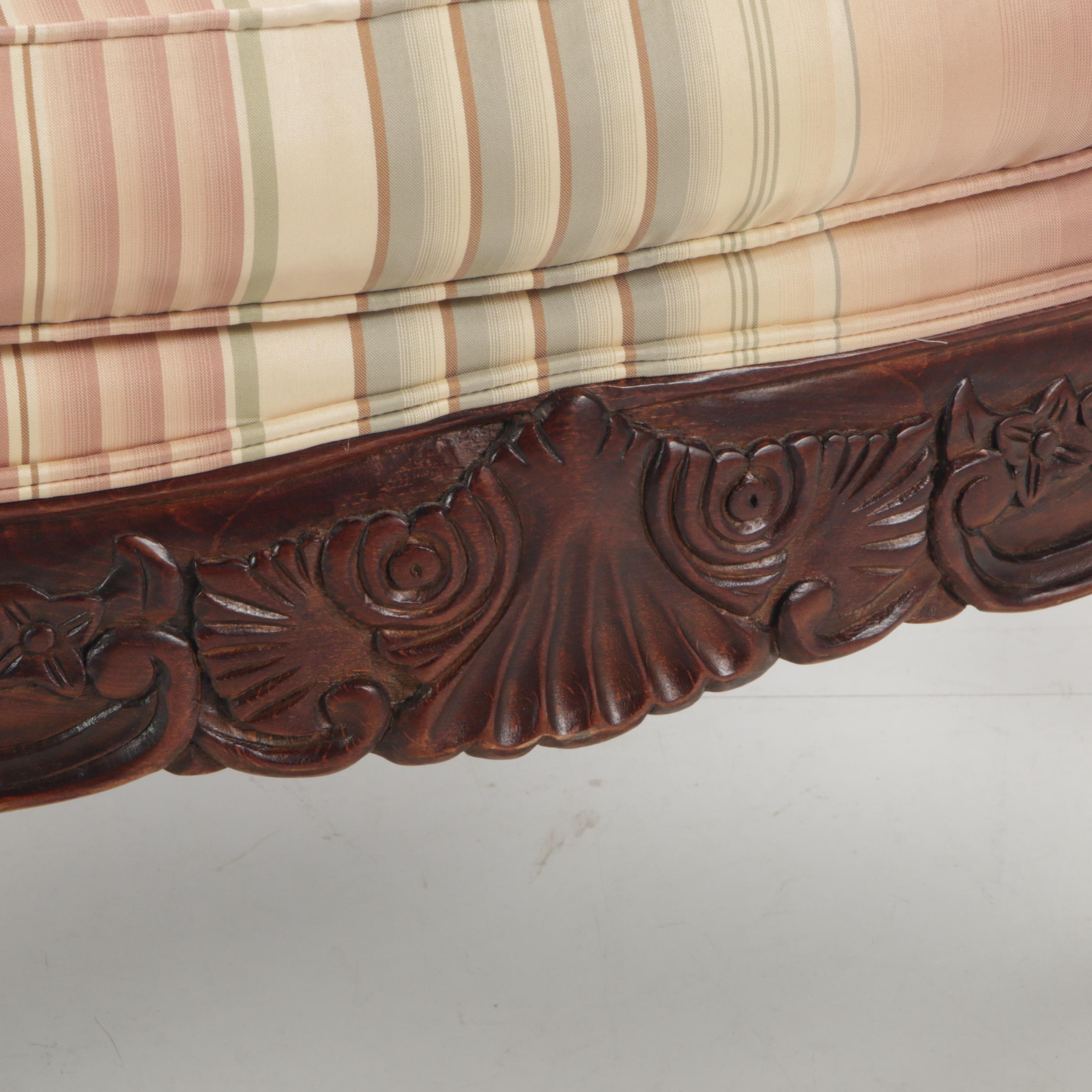 Ethan Allen Louis XV Style Over-Sized Chair and Ottoman