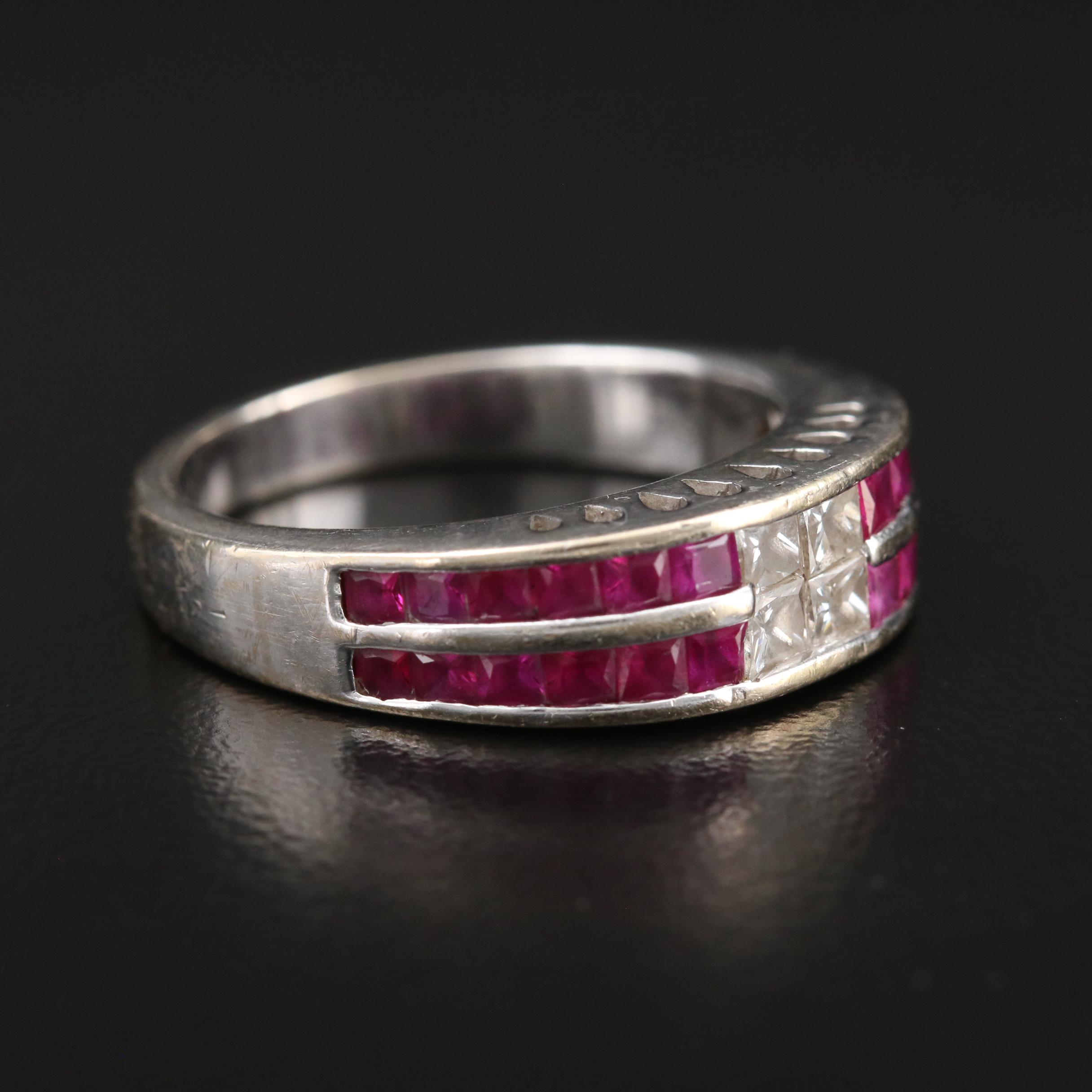 18K Gold Diamond and Ruby Ring