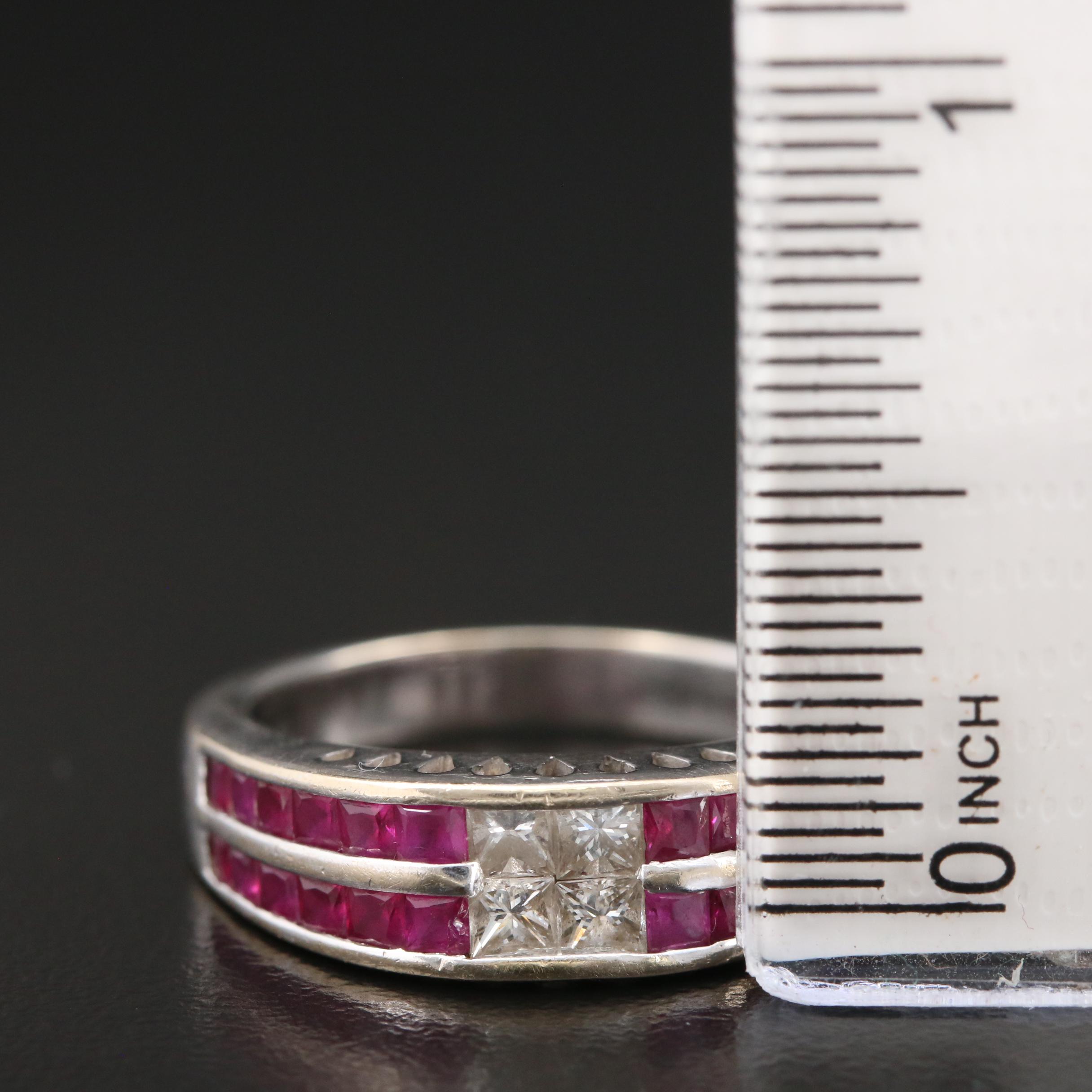 18K Gold Diamond and Ruby Ring