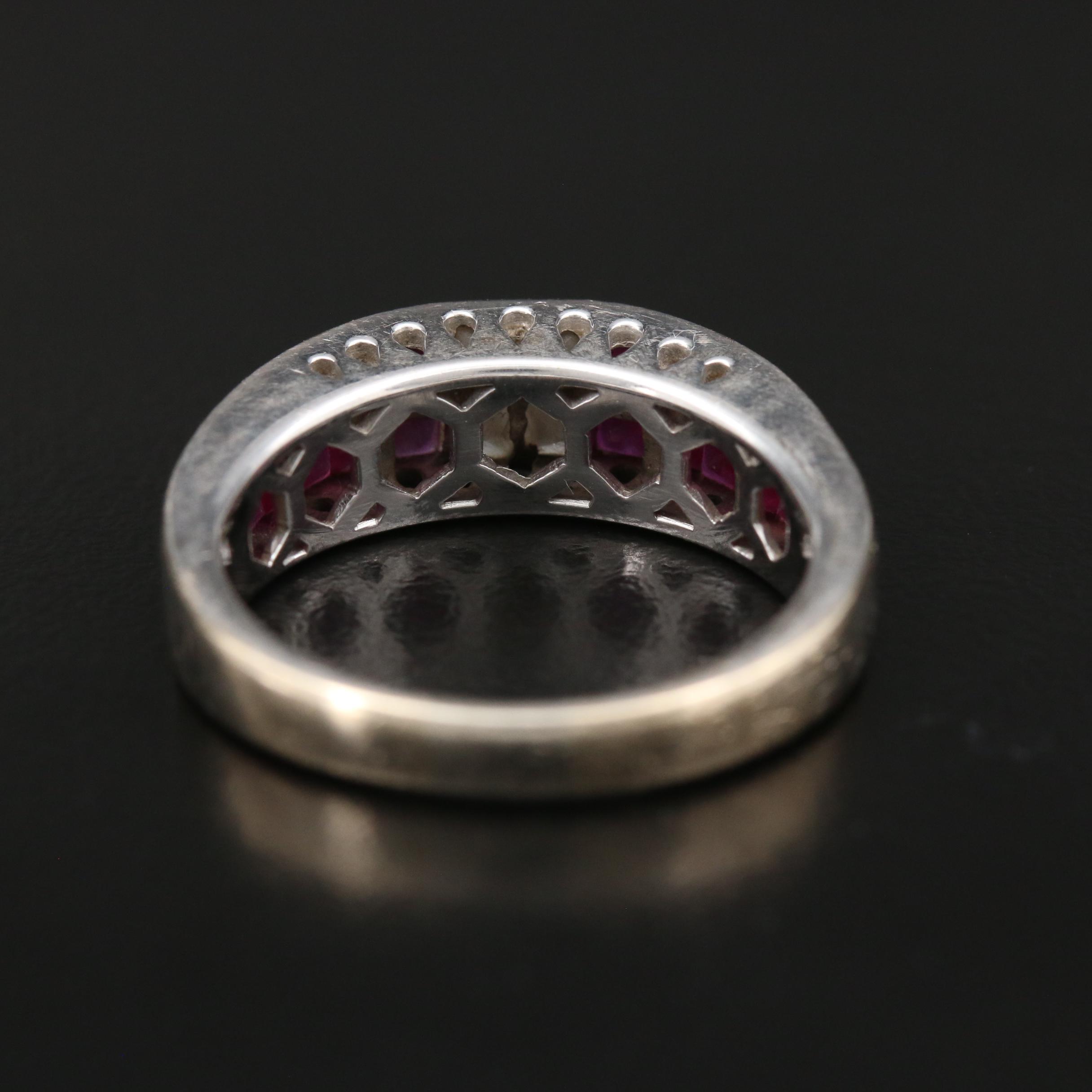 18K Gold Diamond and Ruby Ring