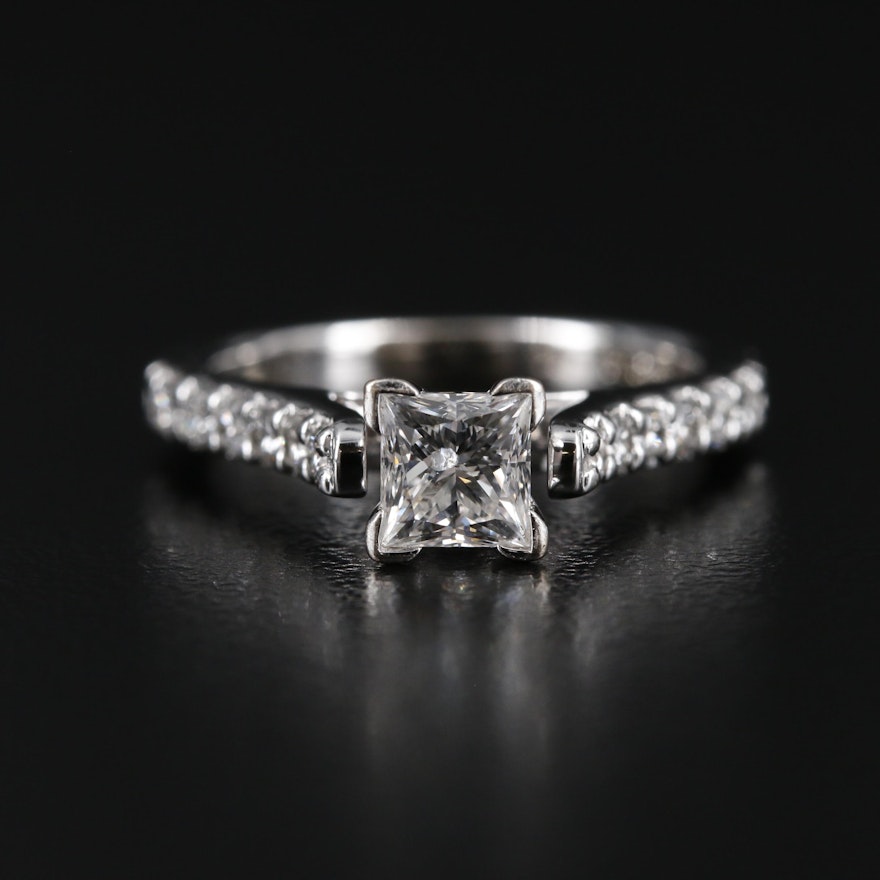 18K White Gold 1.04 CTW Diamond Ring