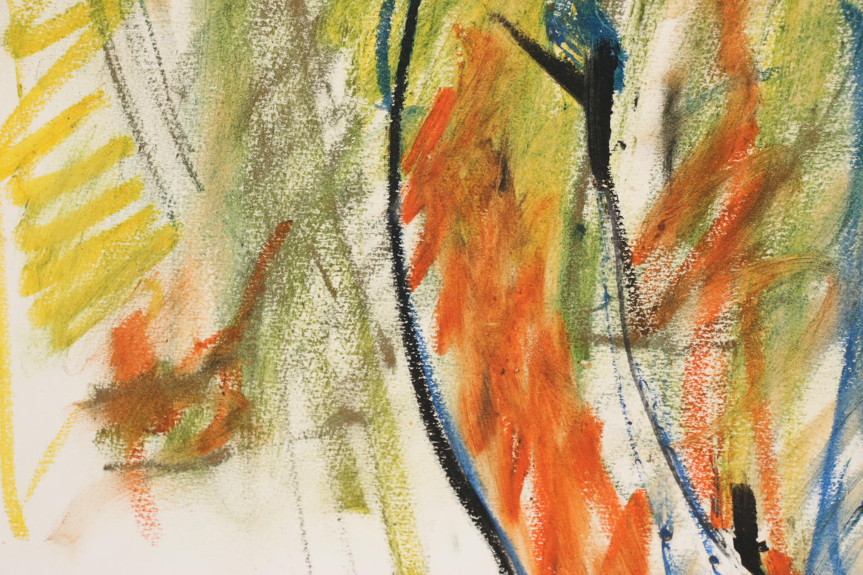 Jack Meanwell Oil Pastel Figure Drawing, Late 20th Century