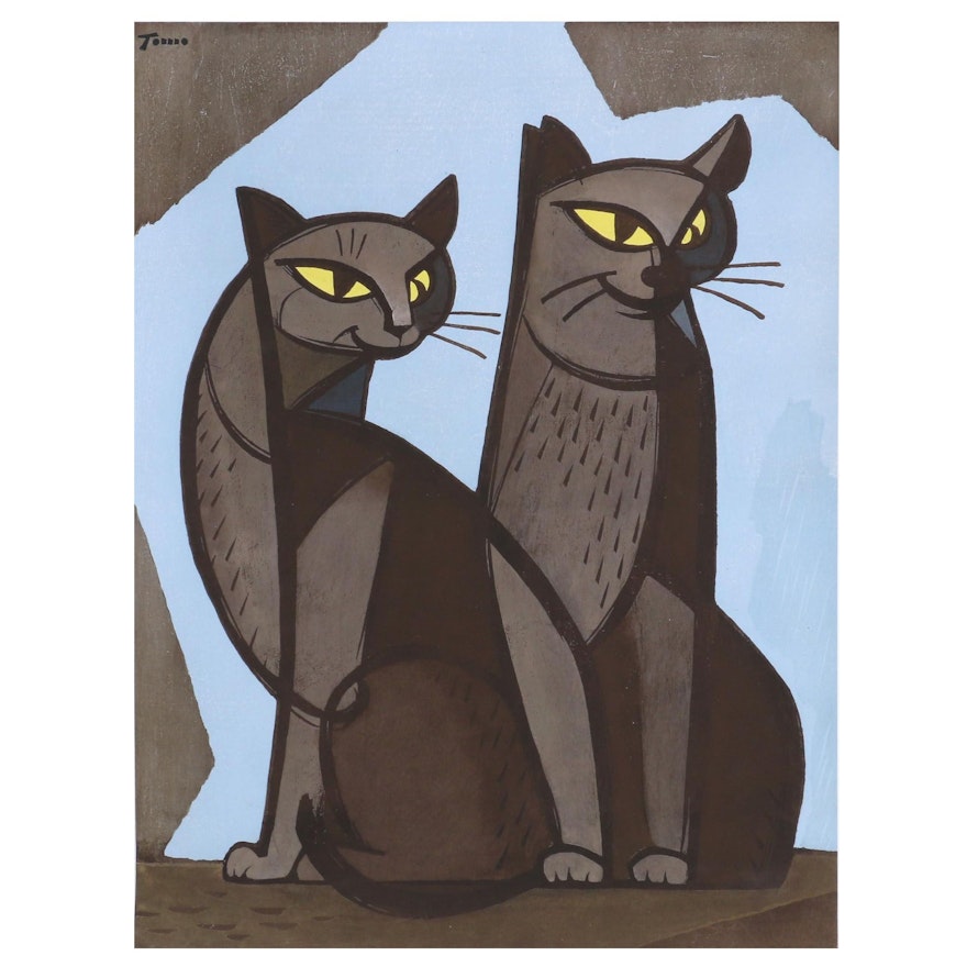 Giclée after Tomoo Inagaki "Cat Friends"