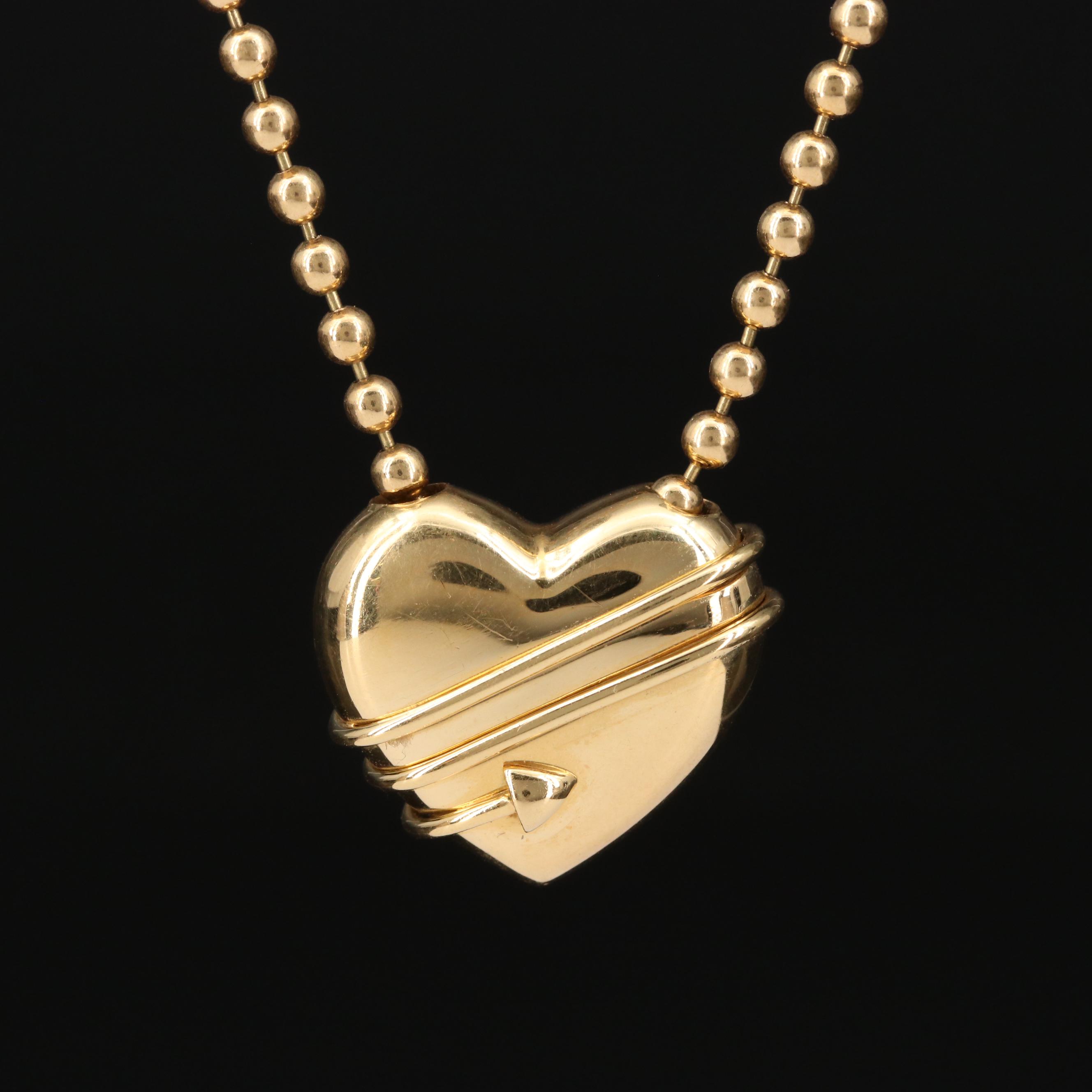 Tiffany & Co. "Cupids Arrow" 18K Heart Necklace