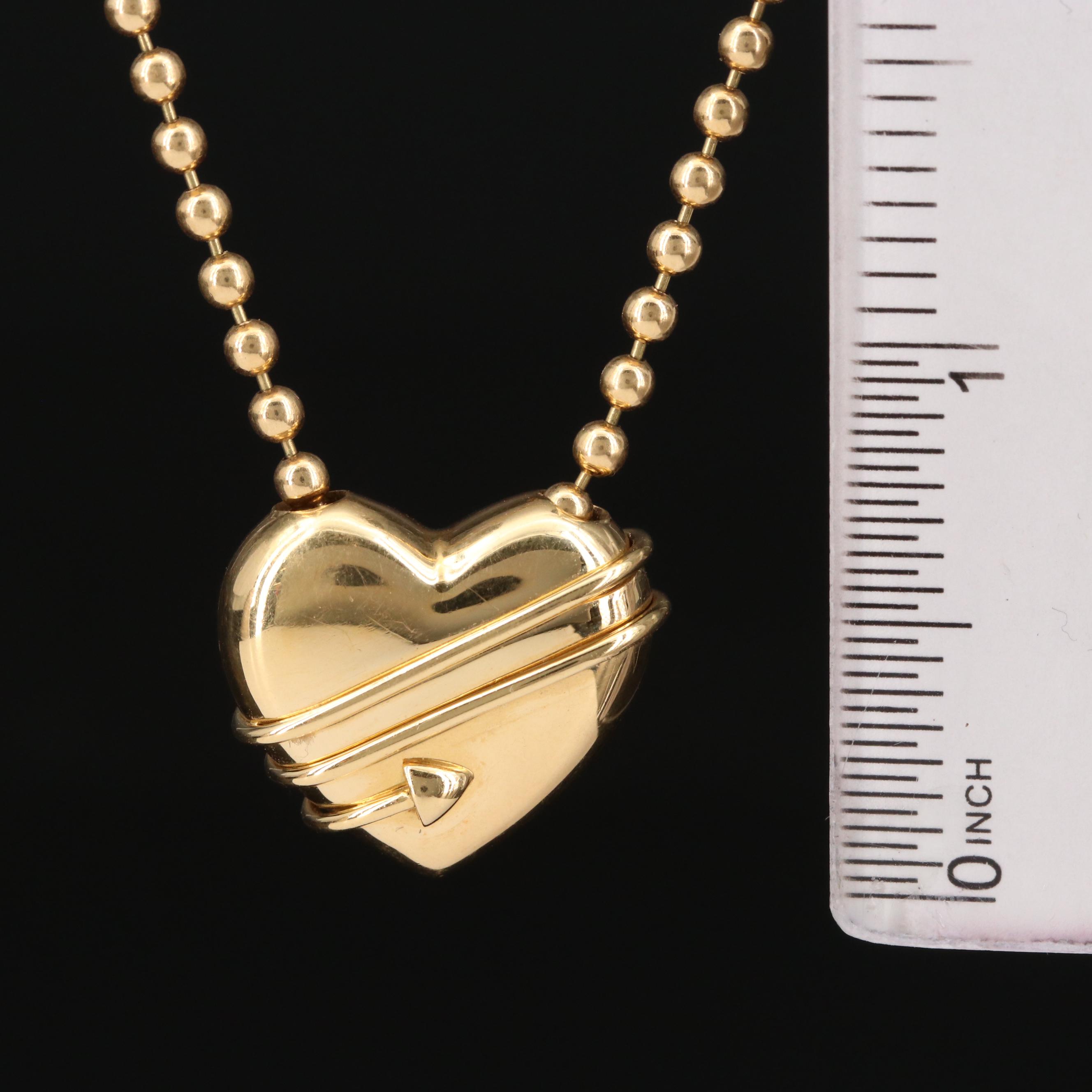 Tiffany & Co. "Cupids Arrow" 18K Heart Necklace