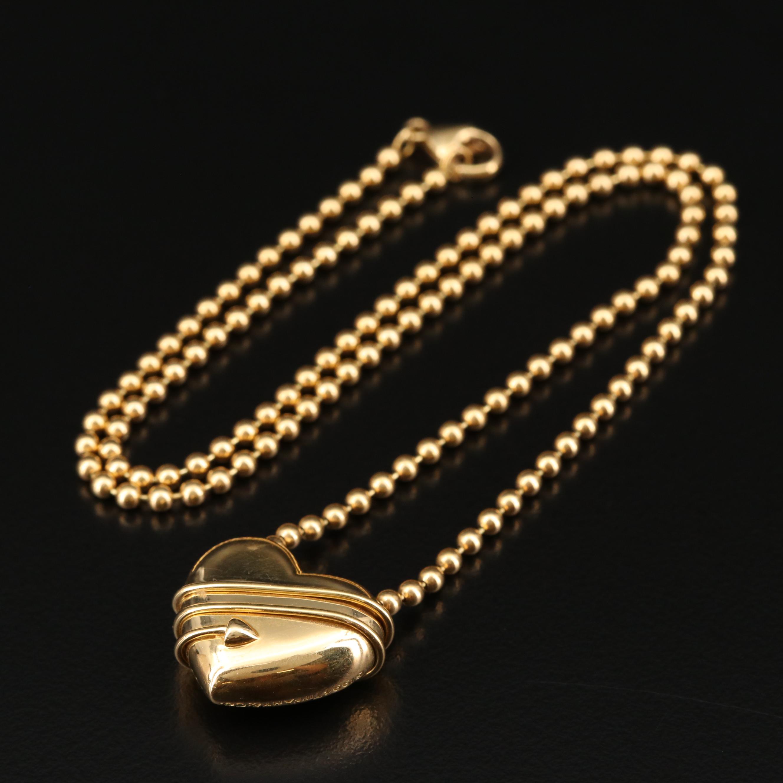 Tiffany & Co. "Cupids Arrow" 18K Heart Necklace