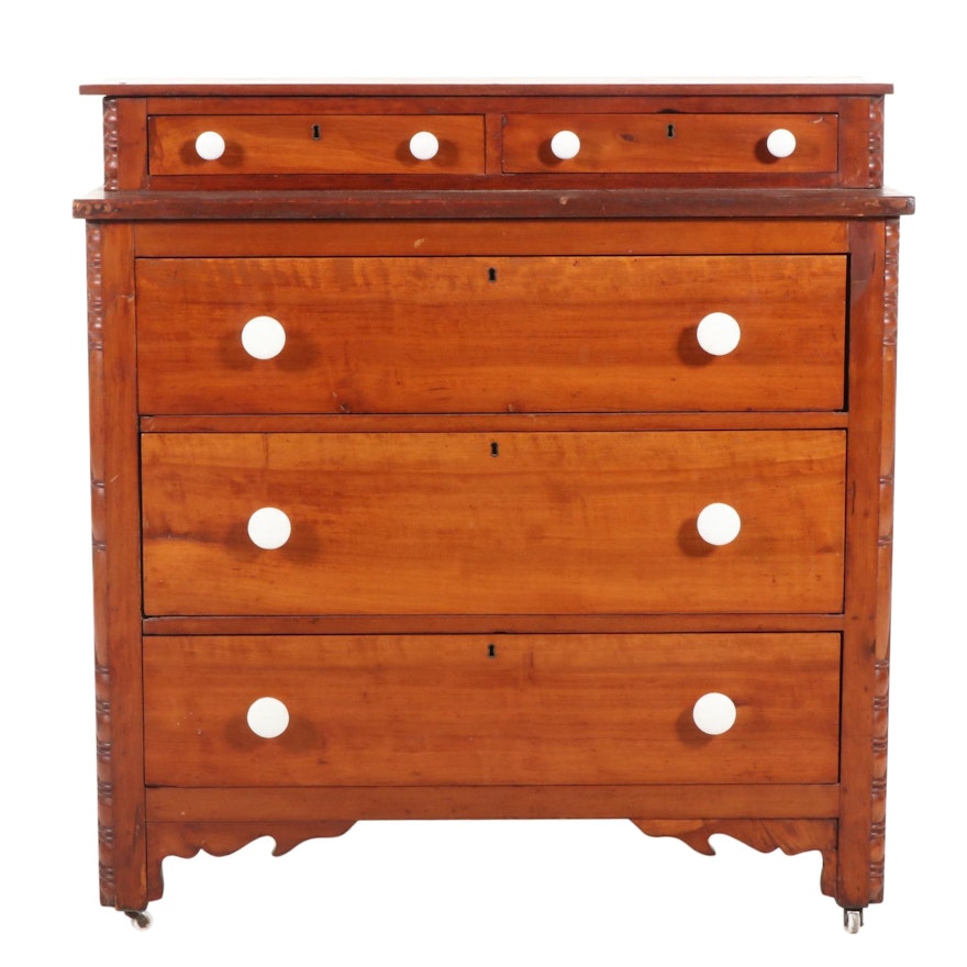 Victorian Cherrywood Chest of Drawers, Mid-19th Century