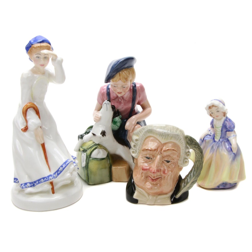 Royal Doulton "The Lawyer"Jug, "Dinky Do", The Homecoming" and Other Figurines