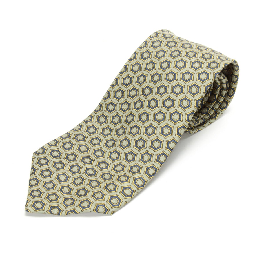 Hermès Paris 7545 SA Hand-Stitched Silk Necktie