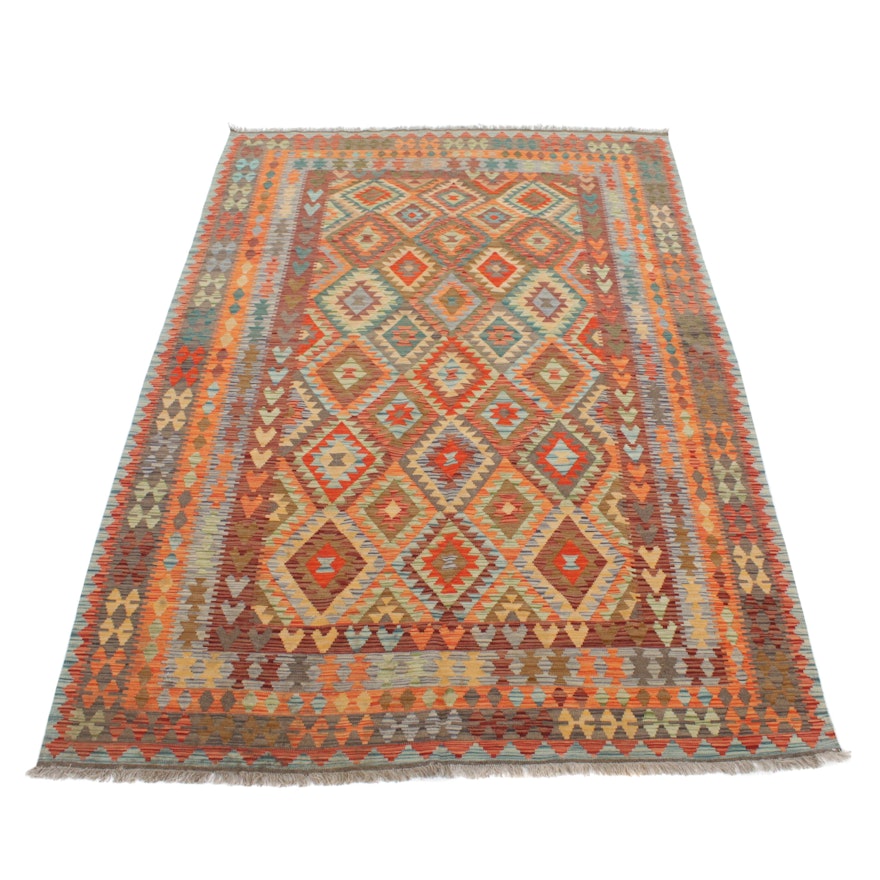 6'11 x 10'4 Handwoven Turkish Caucasian Kilim Rug