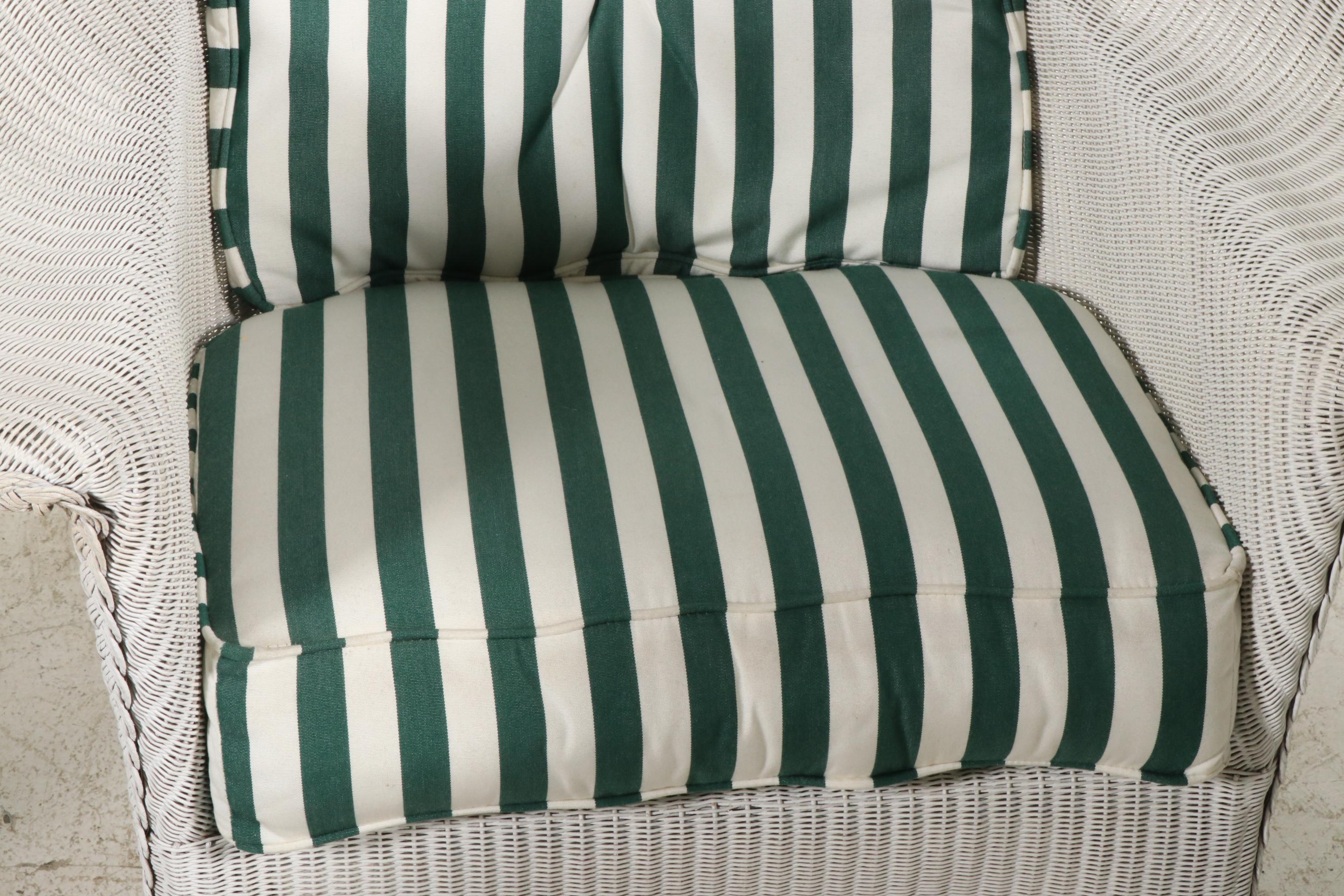 Lloyd Loom Wicker Patio Set with Table and Four Chairs, Contemporary