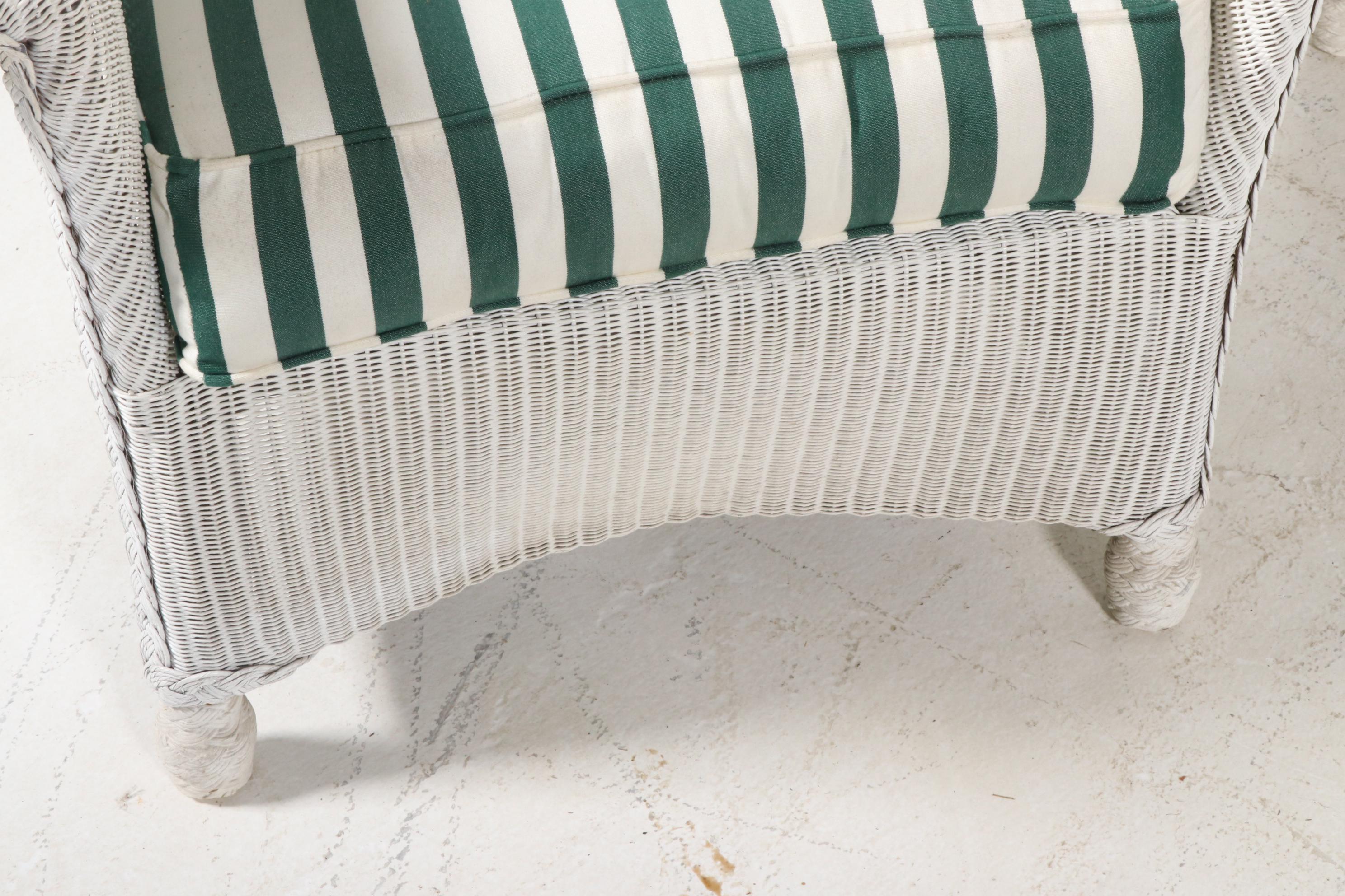 Lloyd Loom Wicker Patio Set with Table and Four Chairs, Contemporary