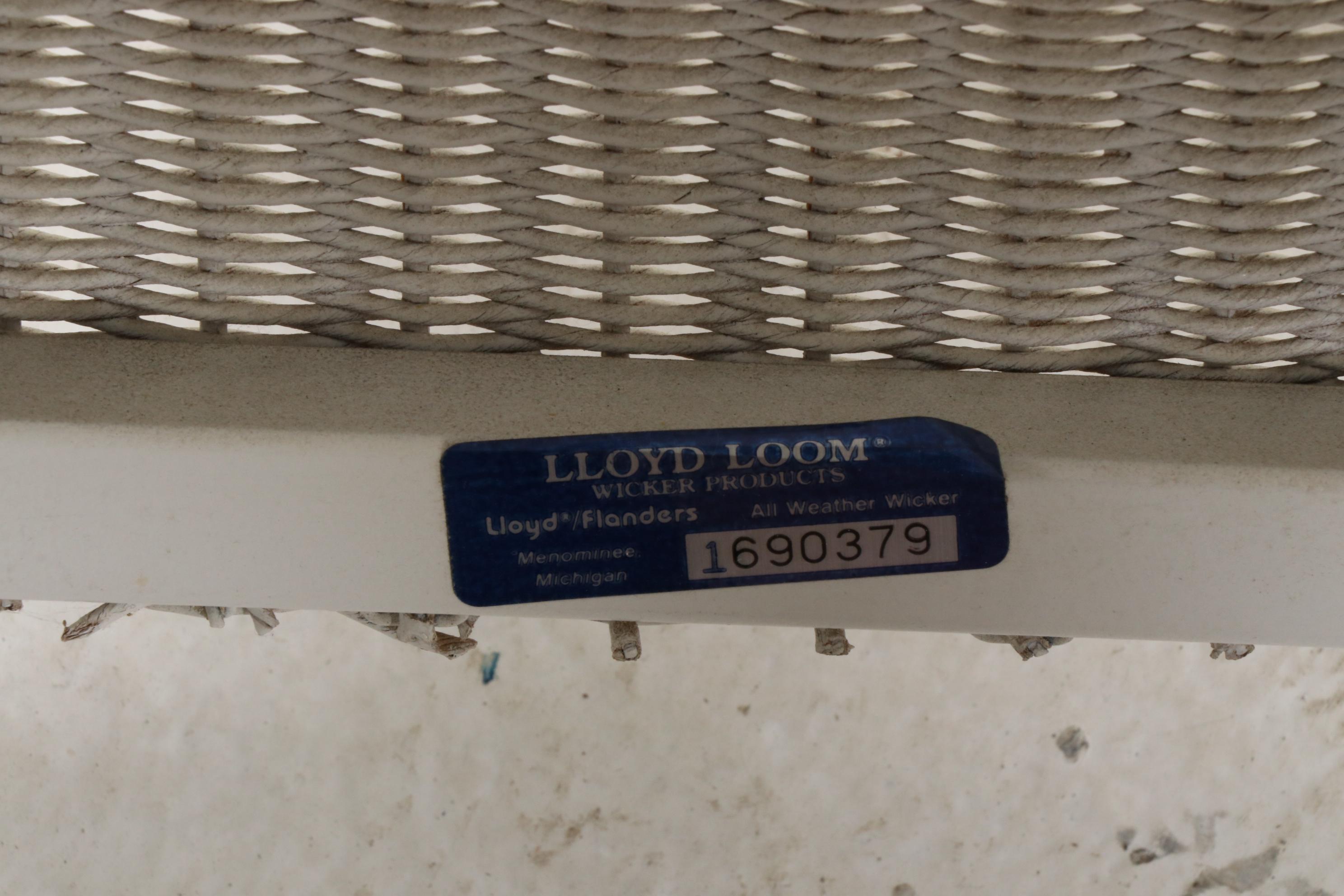 Lloyd Loom Wicker Patio Set with Table and Four Chairs, Contemporary