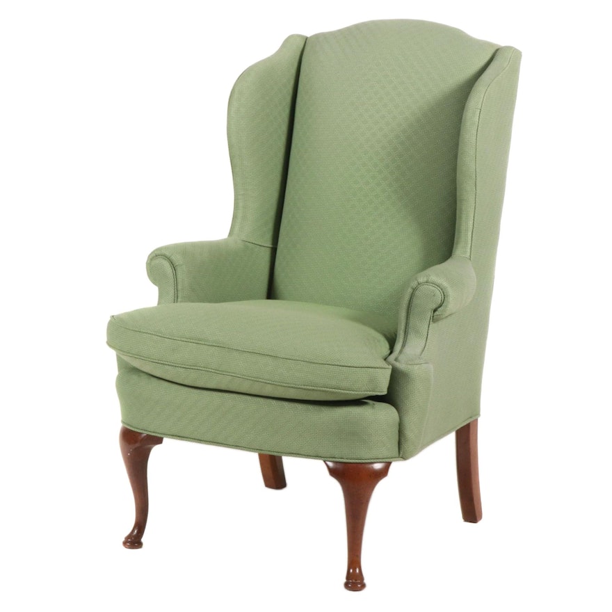 Diamond Upholstered Wingback Chair, 20th Century
