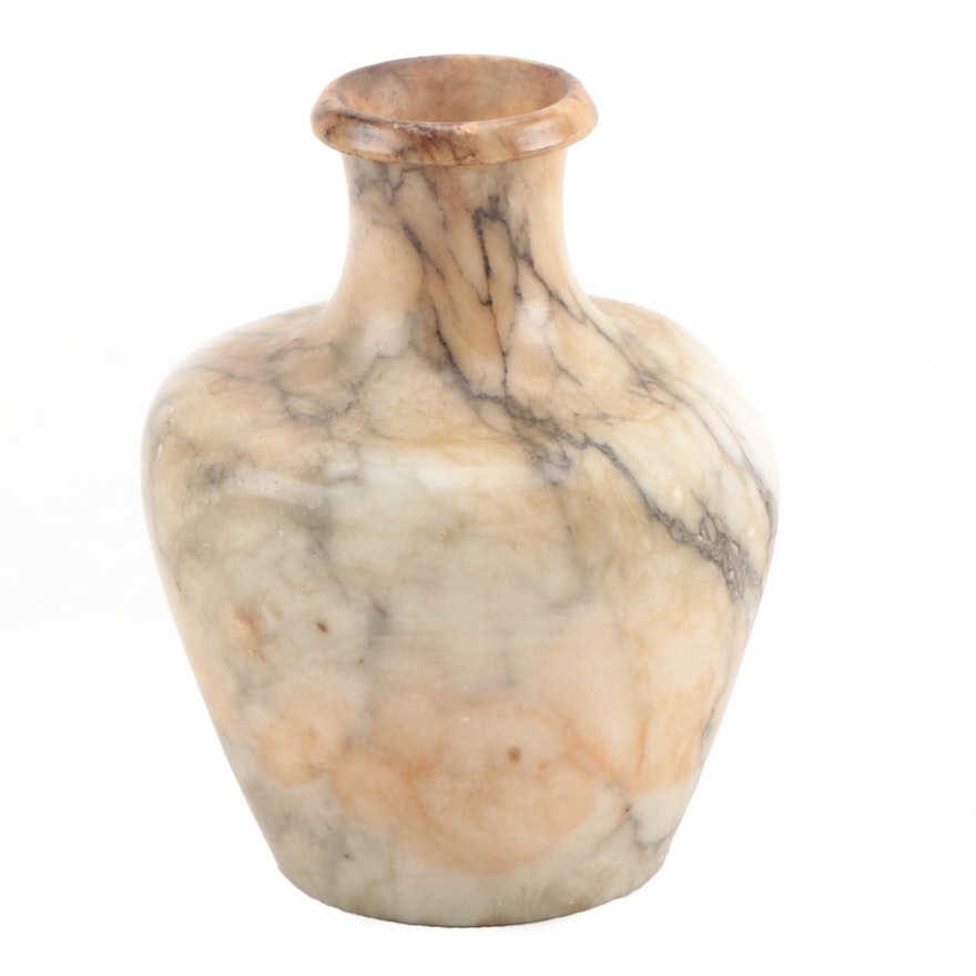 Chinese Carved Soapstone Bud Vase, Late Qing Dynasty